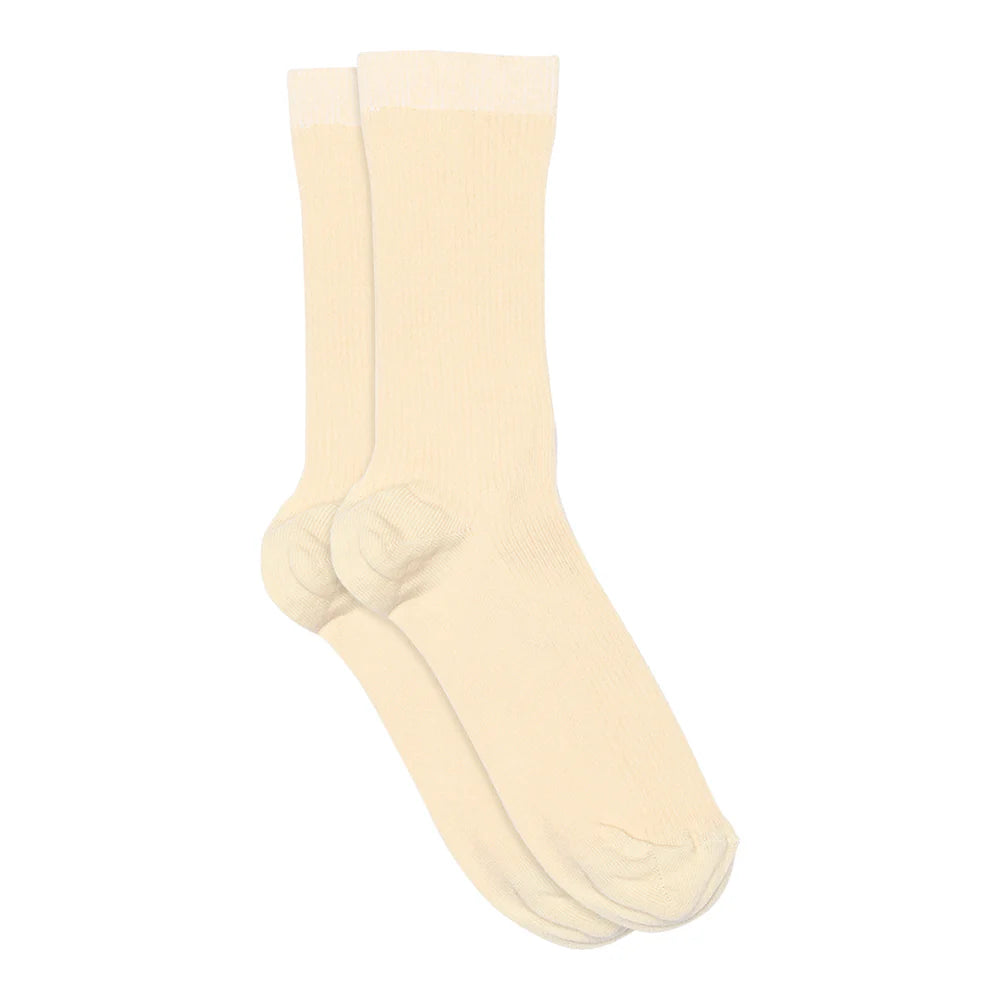 MP strømper fine cotton rib ecru