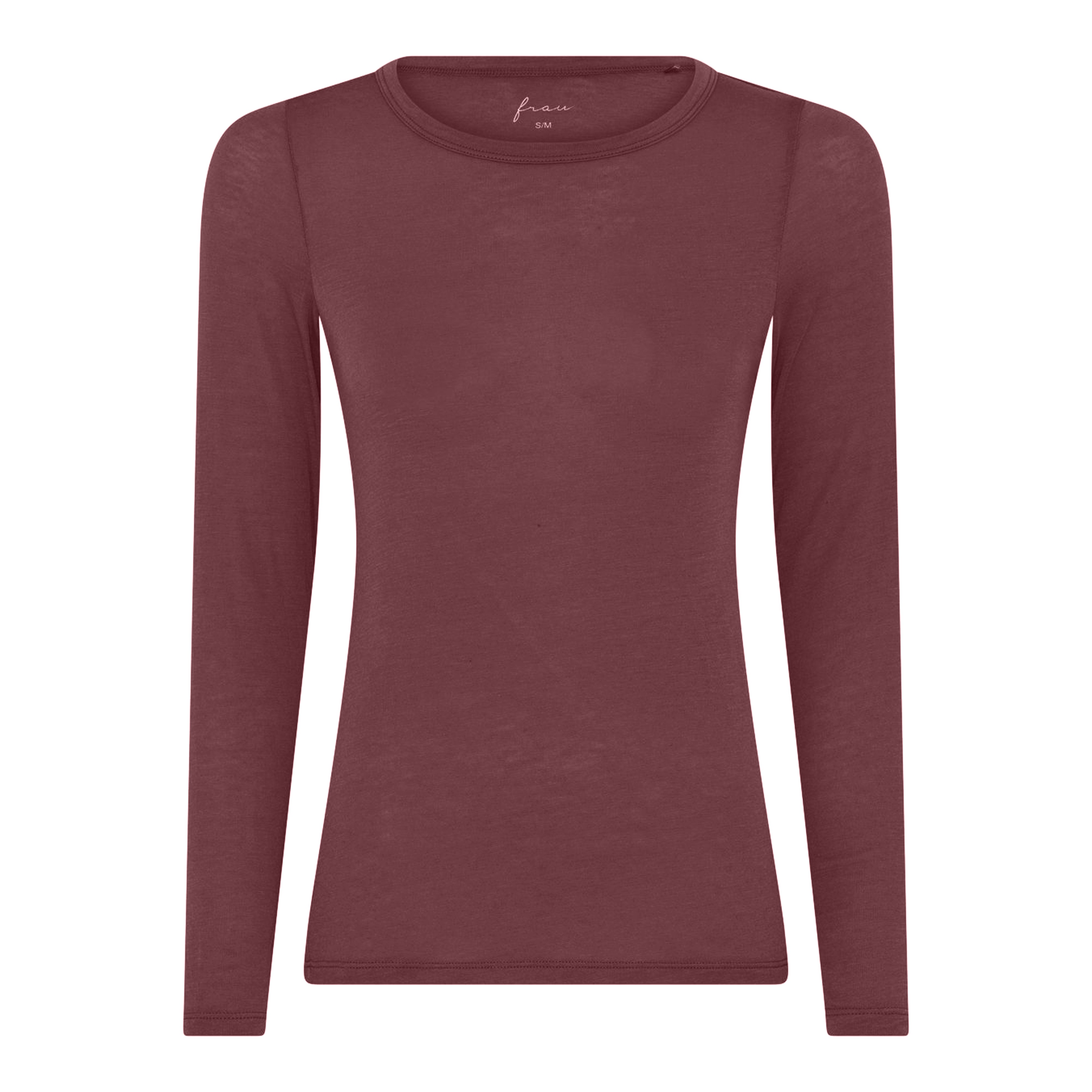 Frau Lucca cashmere ls O-neck top Red Mahogany