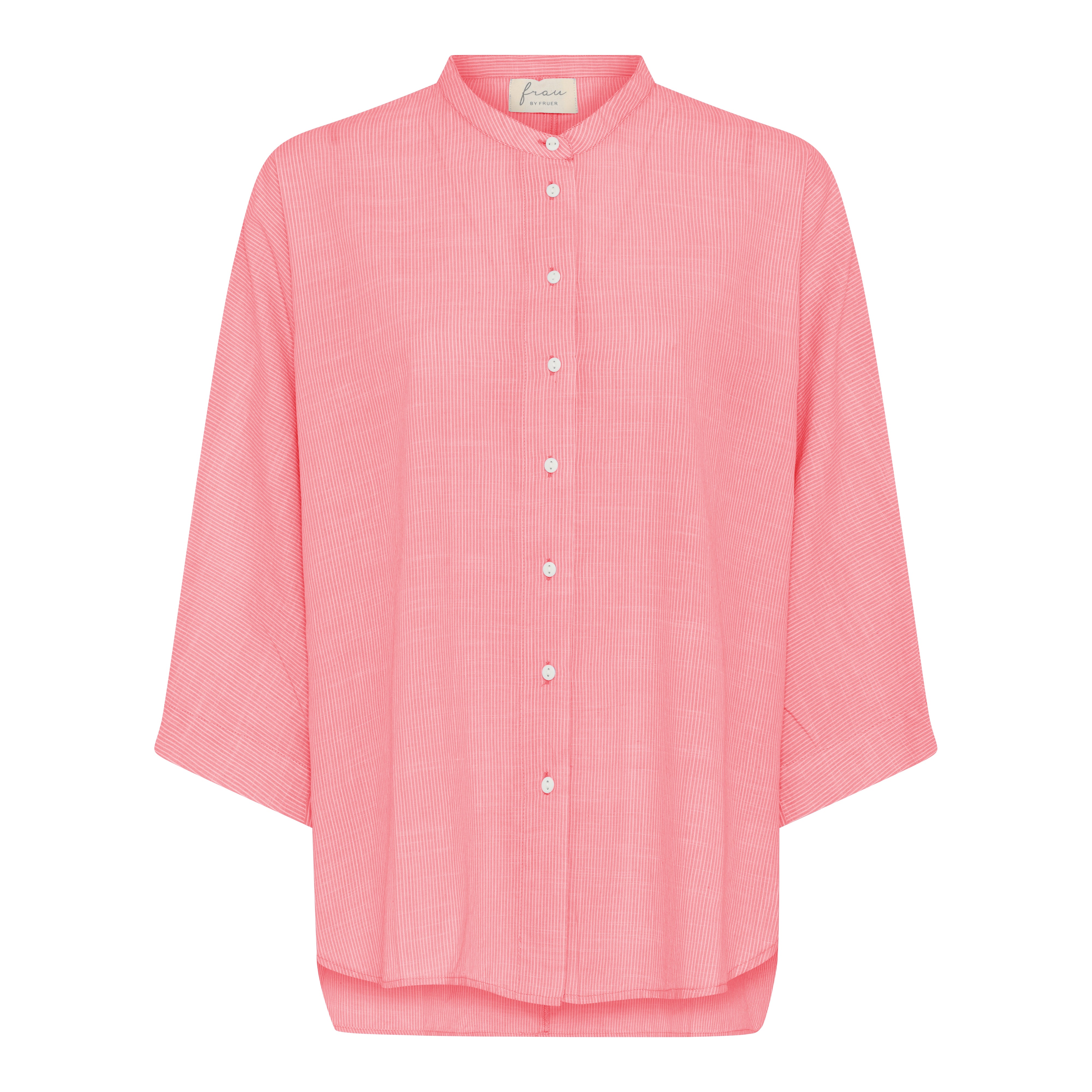 Frau Seoul short shirt Hot coral stripe