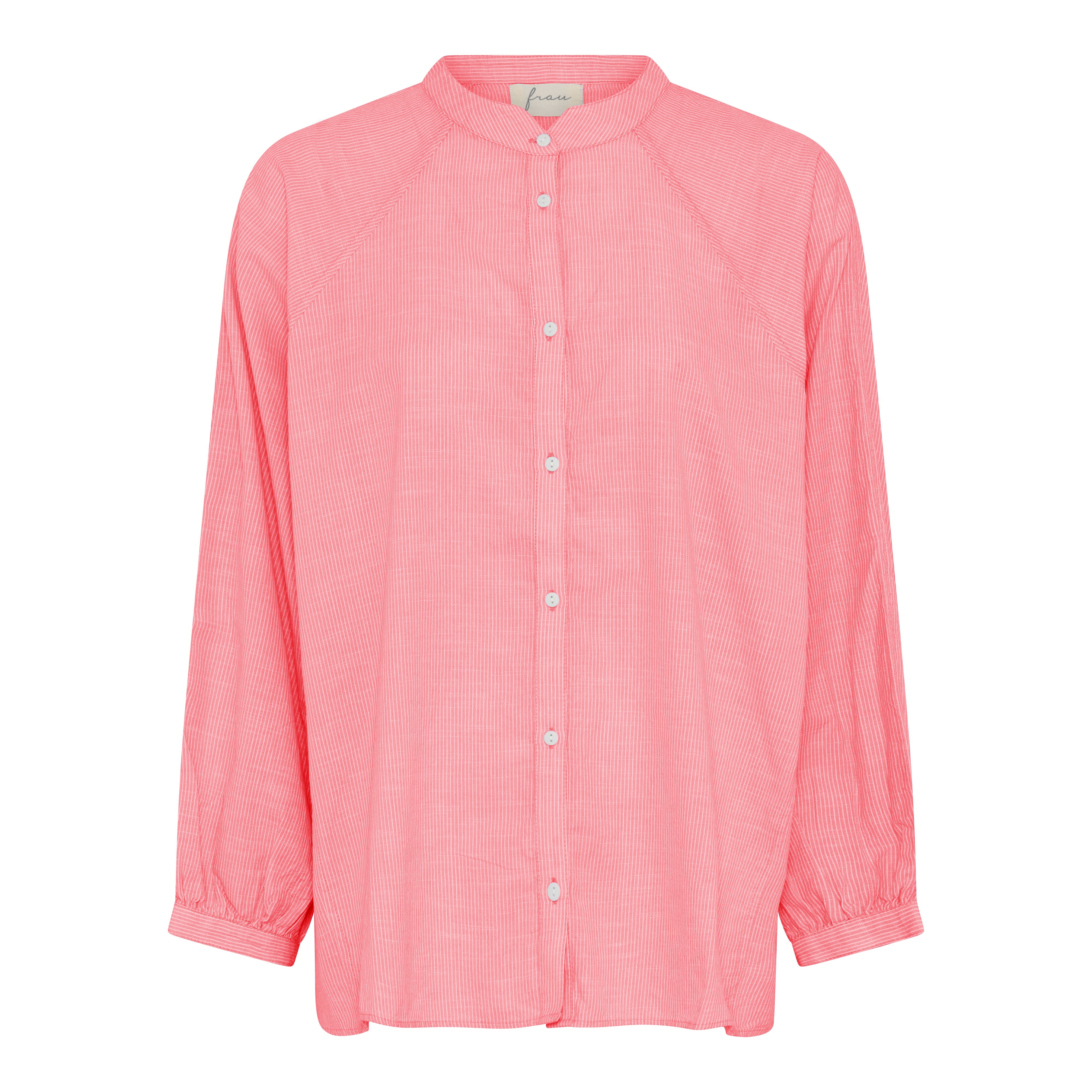 Frau Tokyo ls short shirt Hot Coral stripe