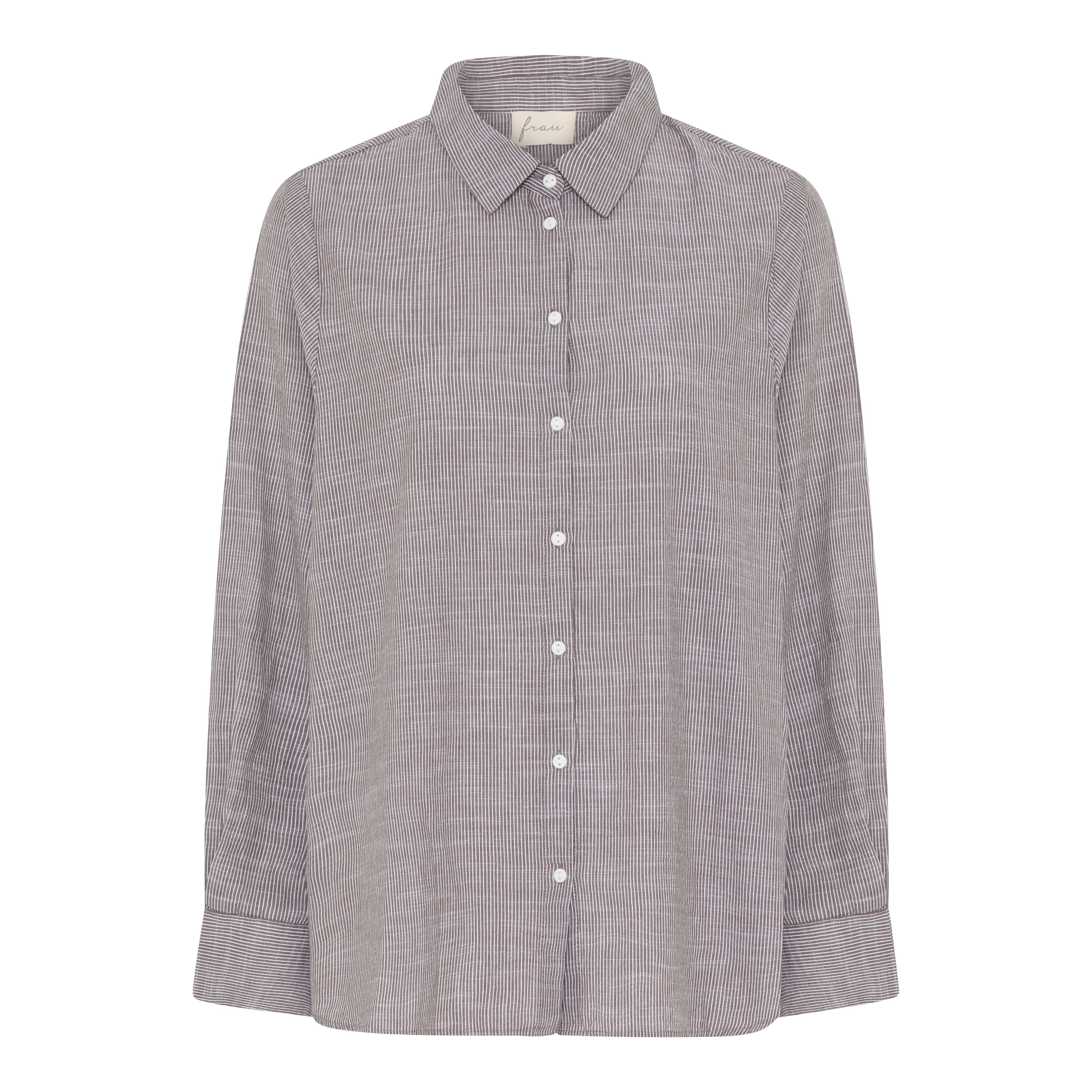 Frau Dhaka ls shirt coffee quartz stripe
