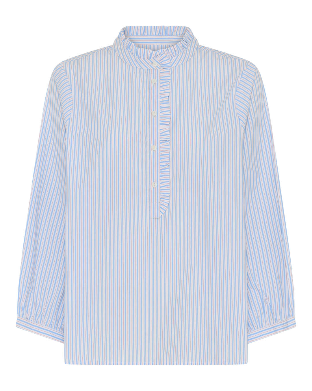 Frau Madrid frill shirt BC Blue Cameo stripe