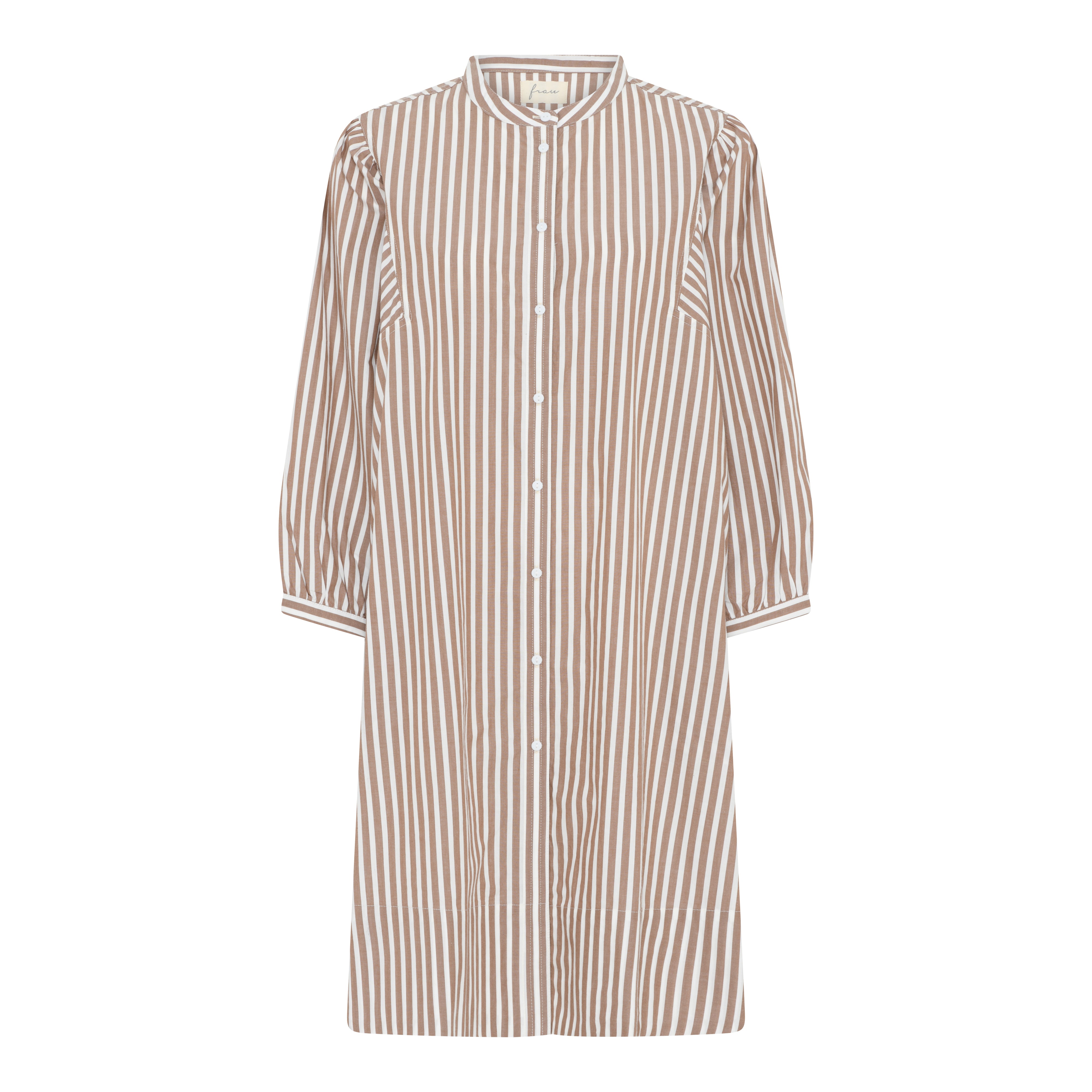 Frau Pisa puff short dress BC Coffee wide stripe