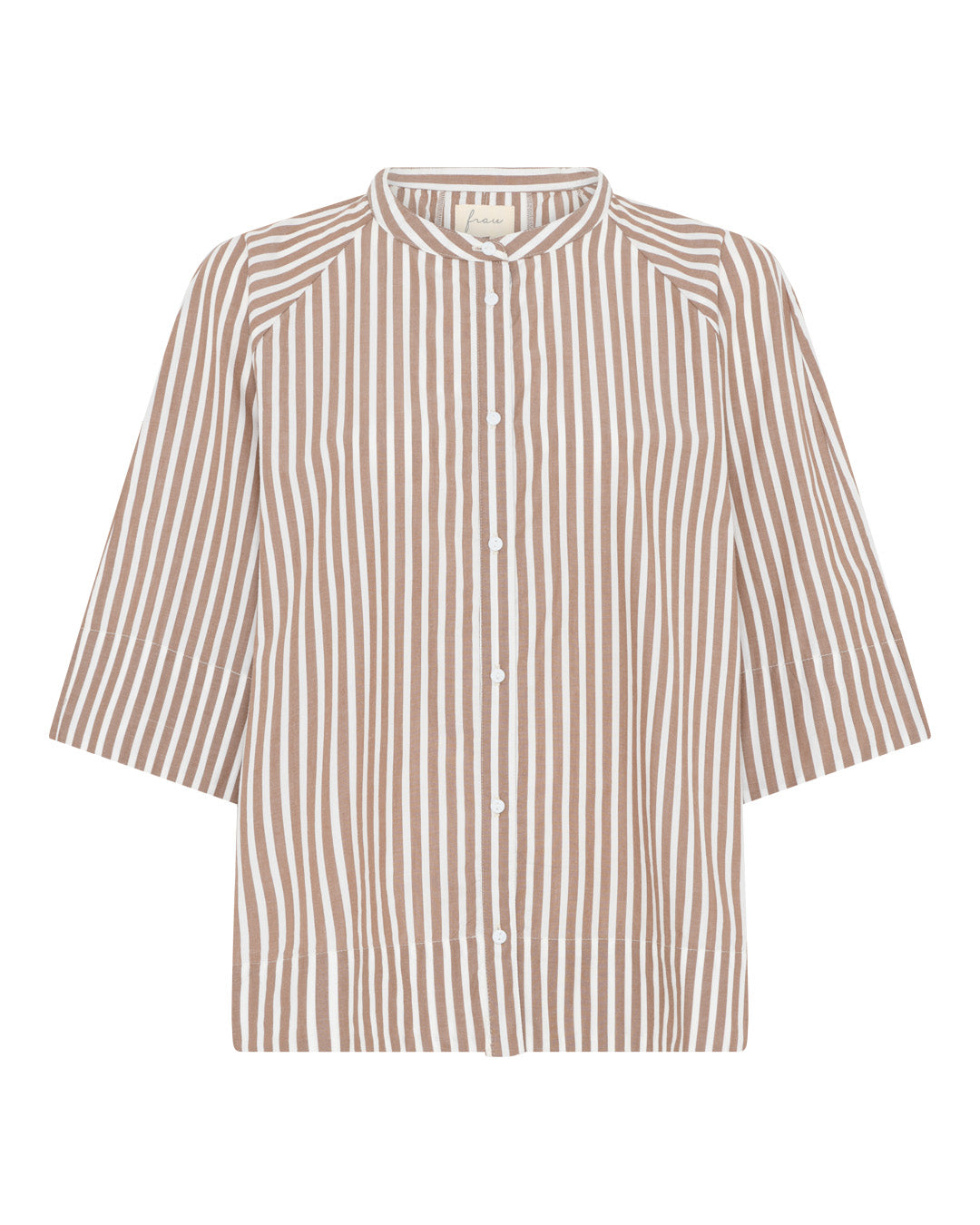 Frau Abu Dhabi shirt BC coffee wide stripe