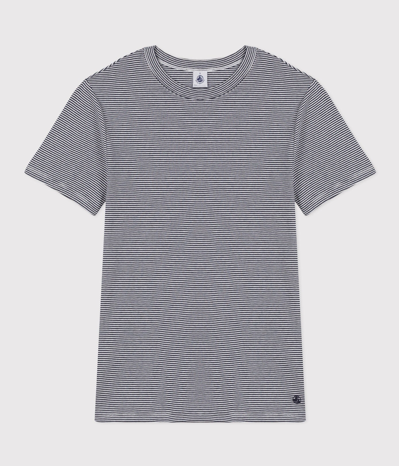 Petit Bateau SS tee smalstribet navy/hvid