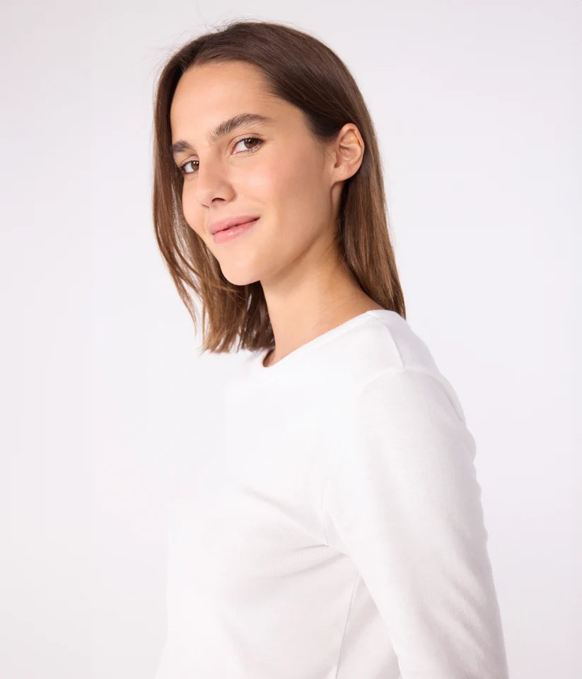 Petit Bateau LS tee hvid