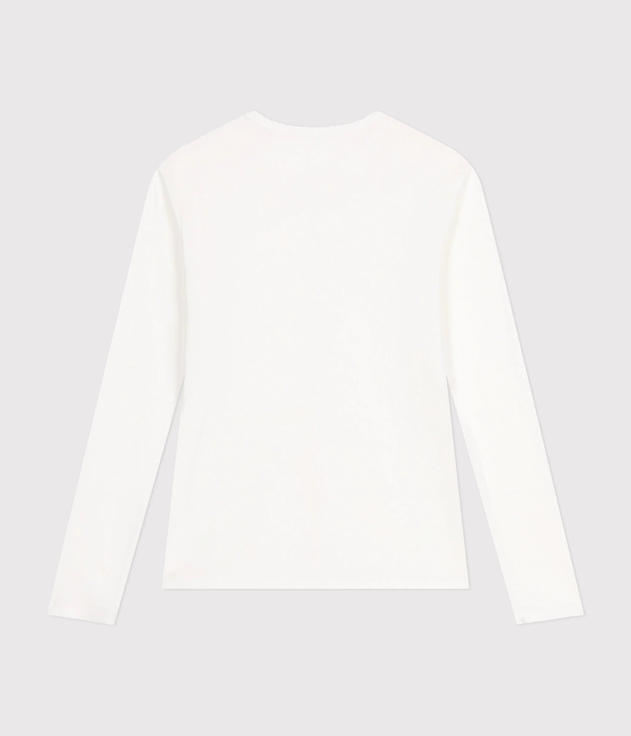 Petit Bateau LS tee m. blondekant hvid