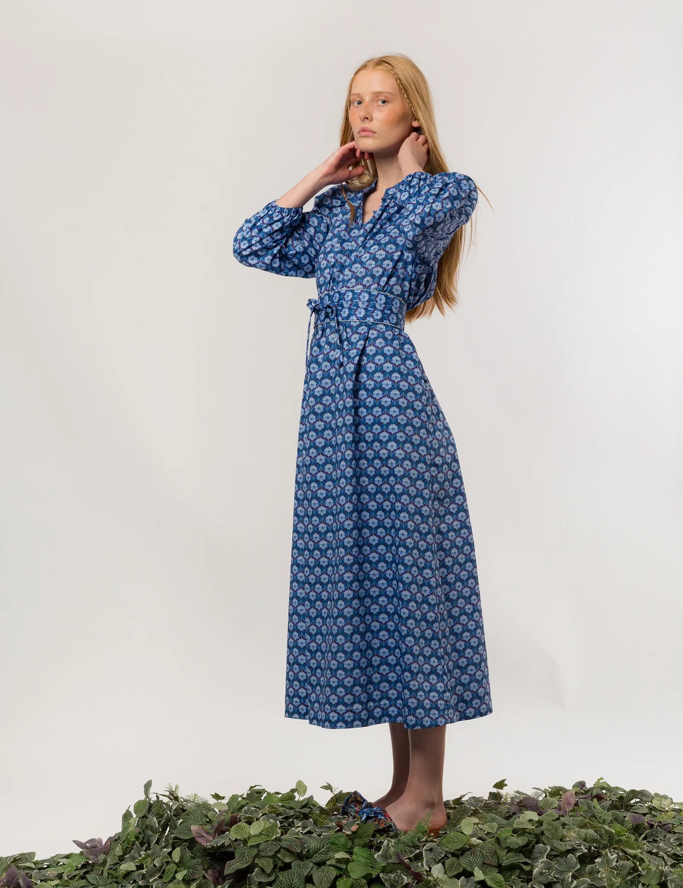 APOF Maya dress Chevron blue