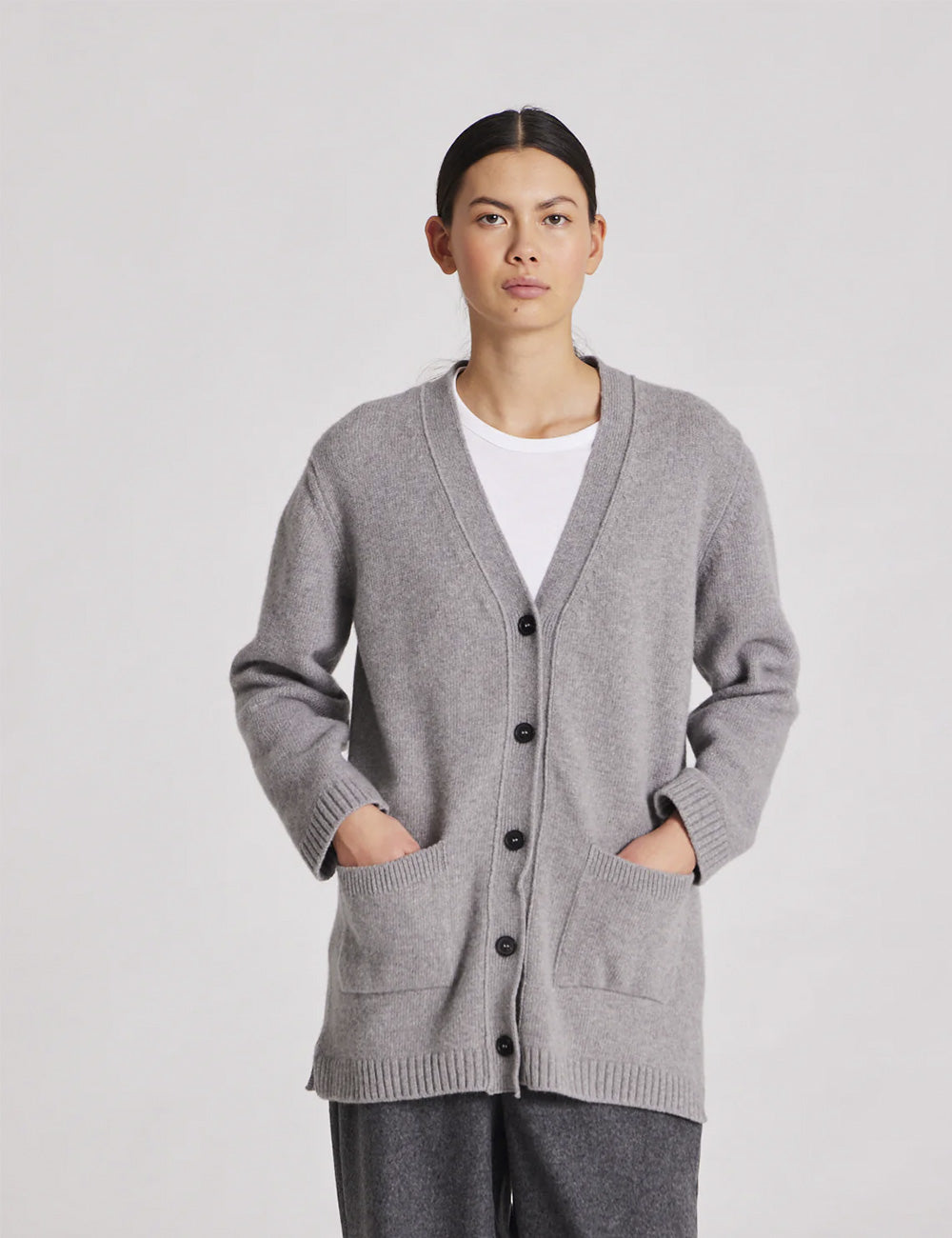 Gai+Lisva Alba lambswool cardigan Grey melange