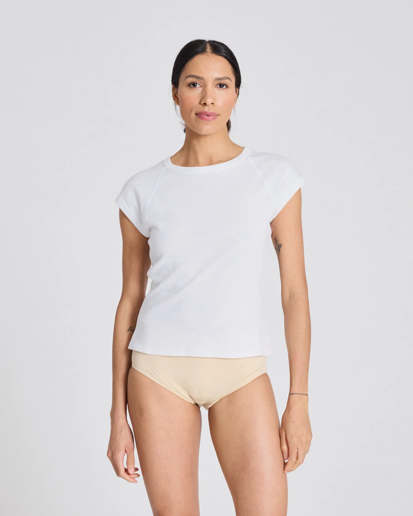 Gai+Lisva  Malou SS cotton 1x1 rib tee Hvid