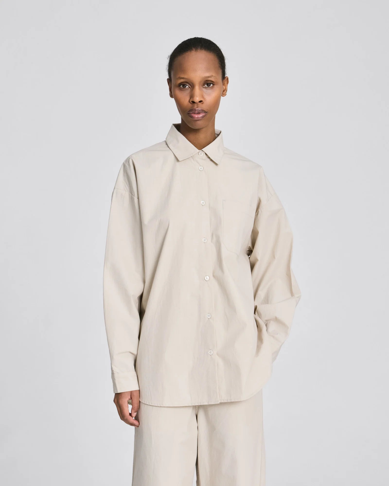 Gai+Lisva Astrid LS poplin shirt Ancient grey