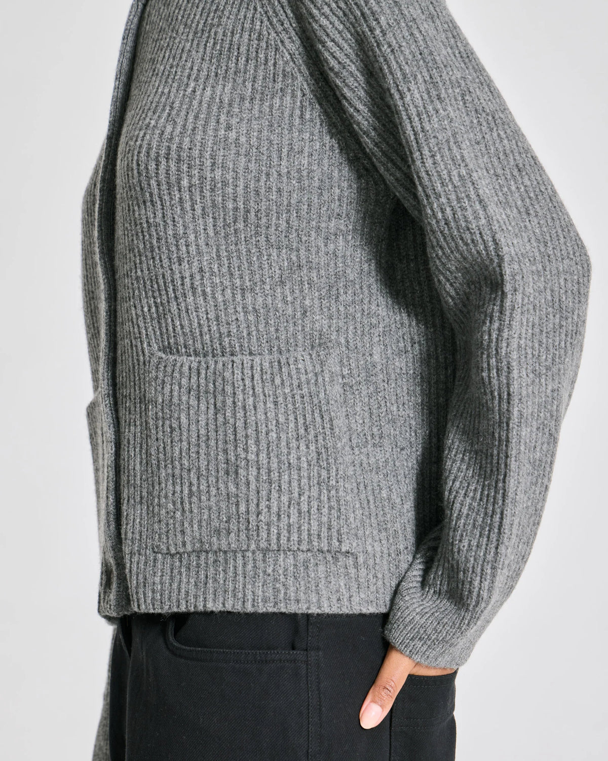 Gai+Lisva Augusta cardigan lambswool grafitti grey melange