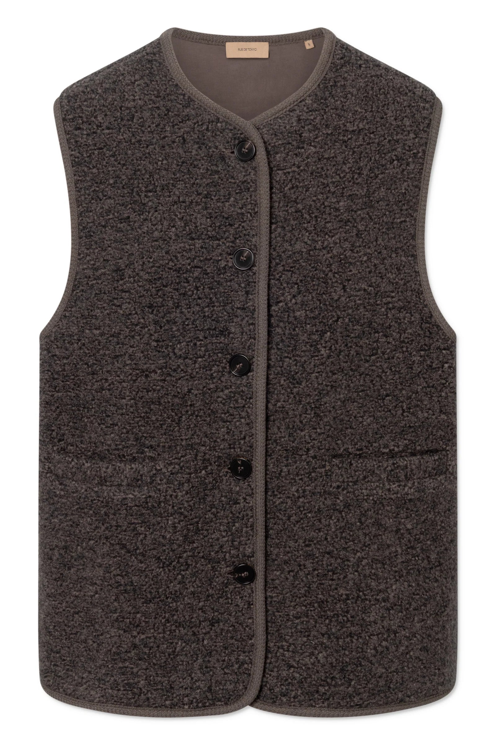Rue de Tokyo Casi Teddy vest Dark grey
