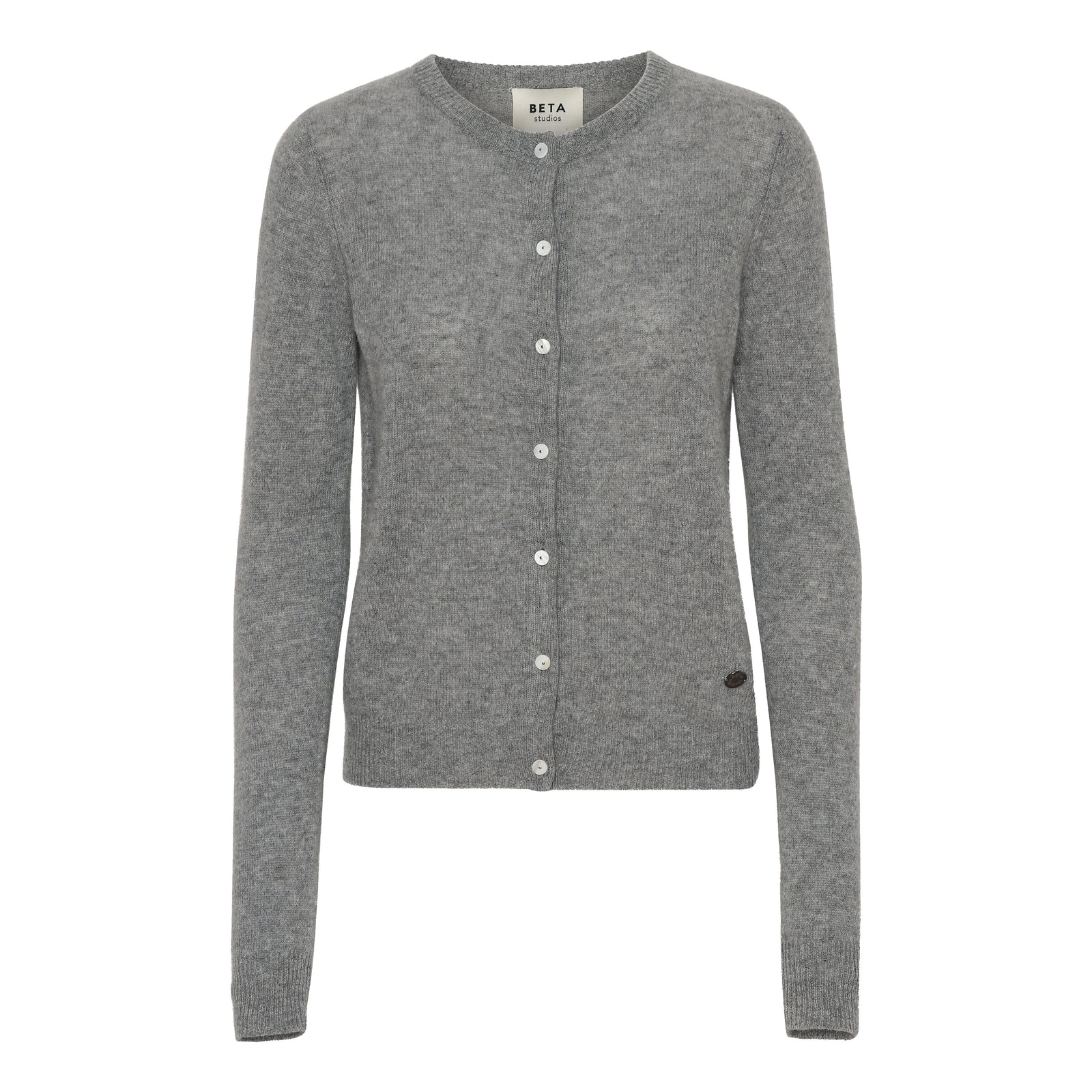 Beta Studios classic cardigan grey melange