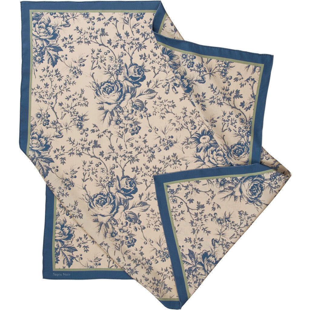 Tapis Noir classical Blue Toile scarf