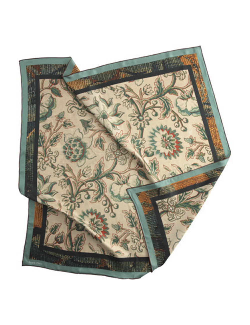 Tapis Noir classical green flower scarf