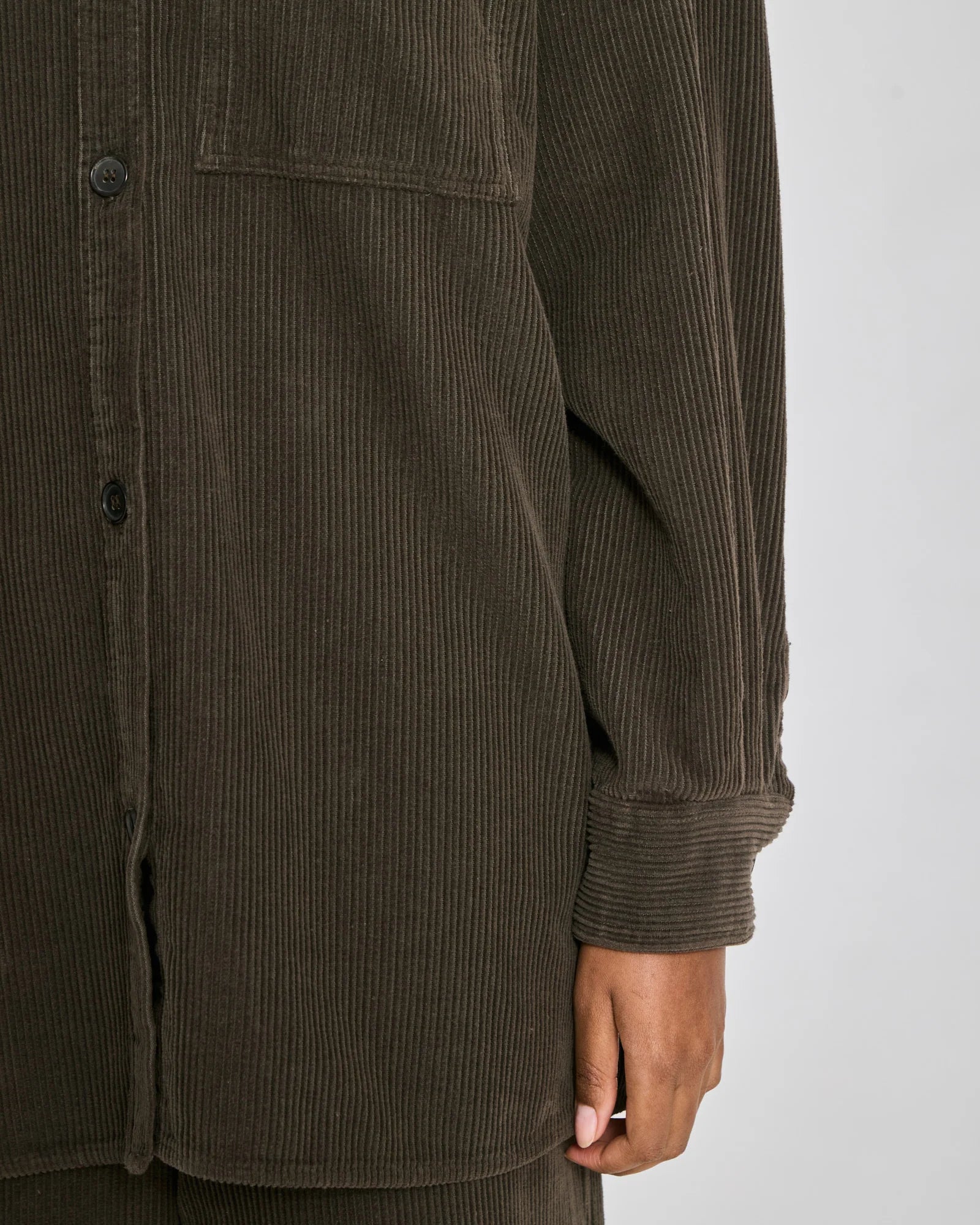 Gai+Lisva Else Corduroy shirt Black Olive