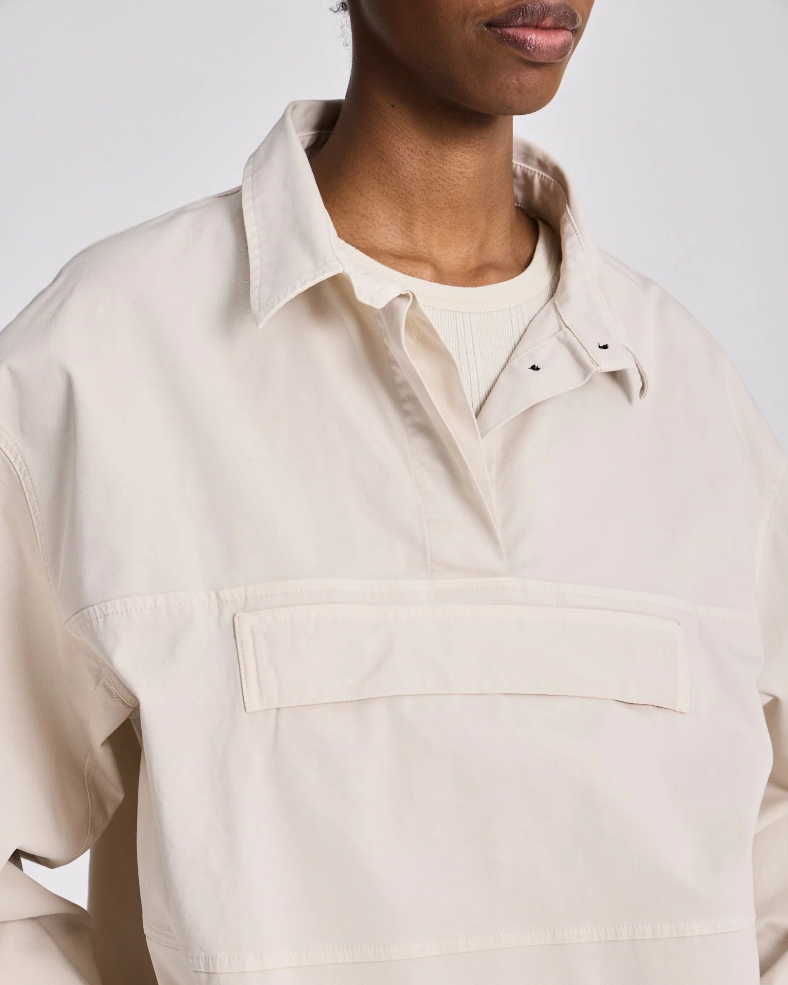 Gai+Lisva Ingrid stretched twill anorak Ancient grey