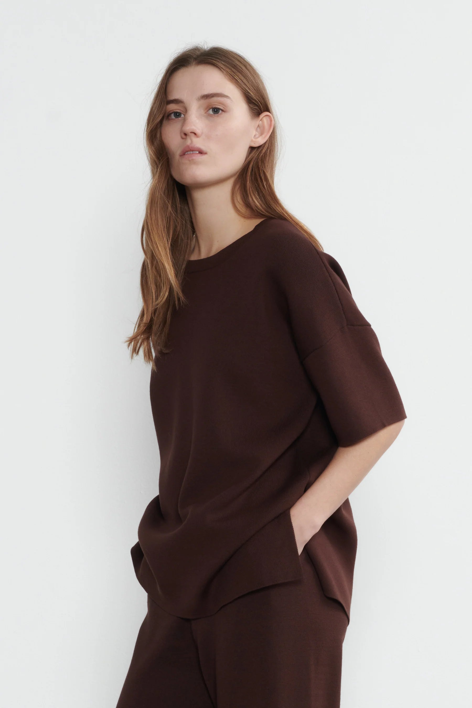 Heartmade Kiman knit blouse Deep brown