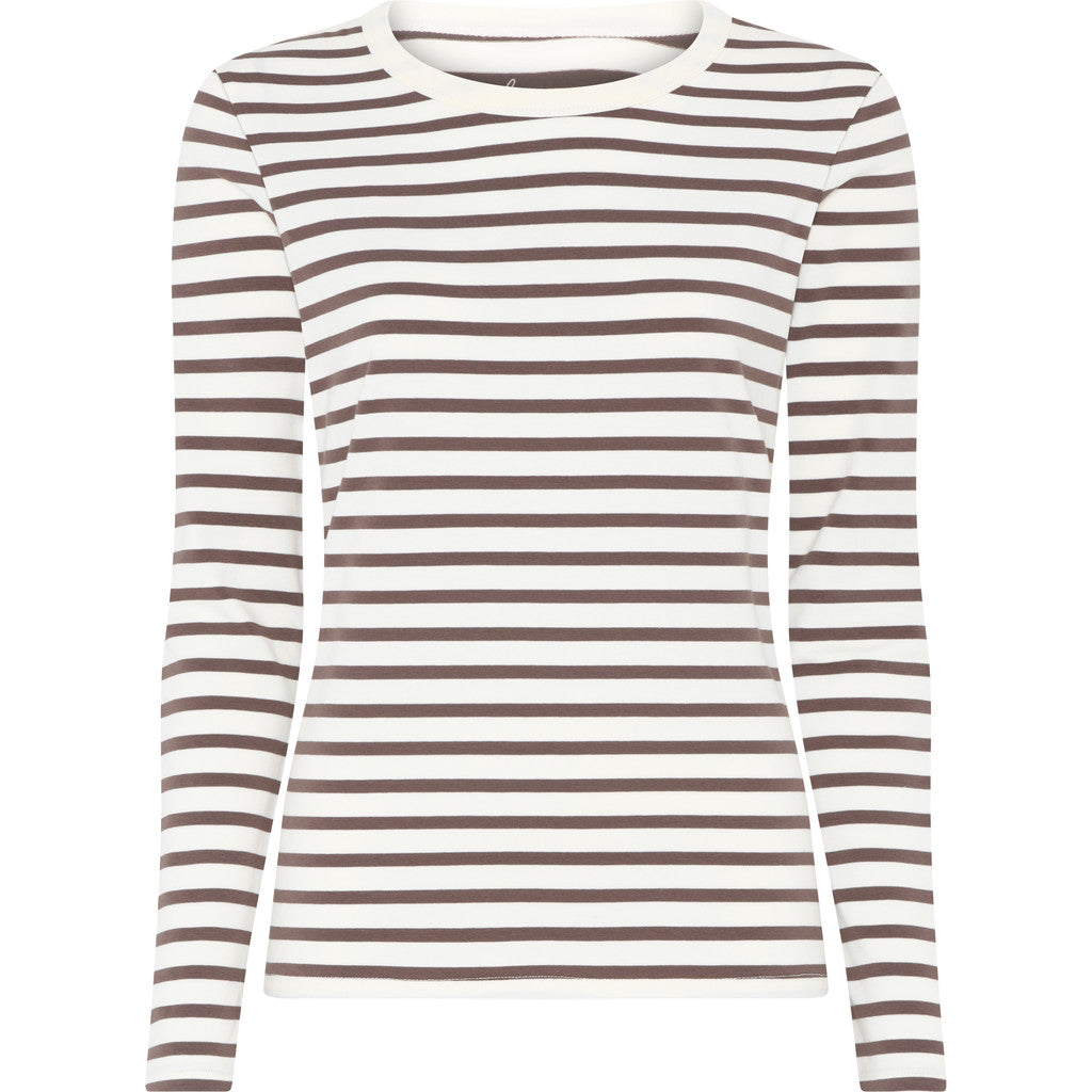 Frau Lucca cotton ls top Coffee quartz stripe