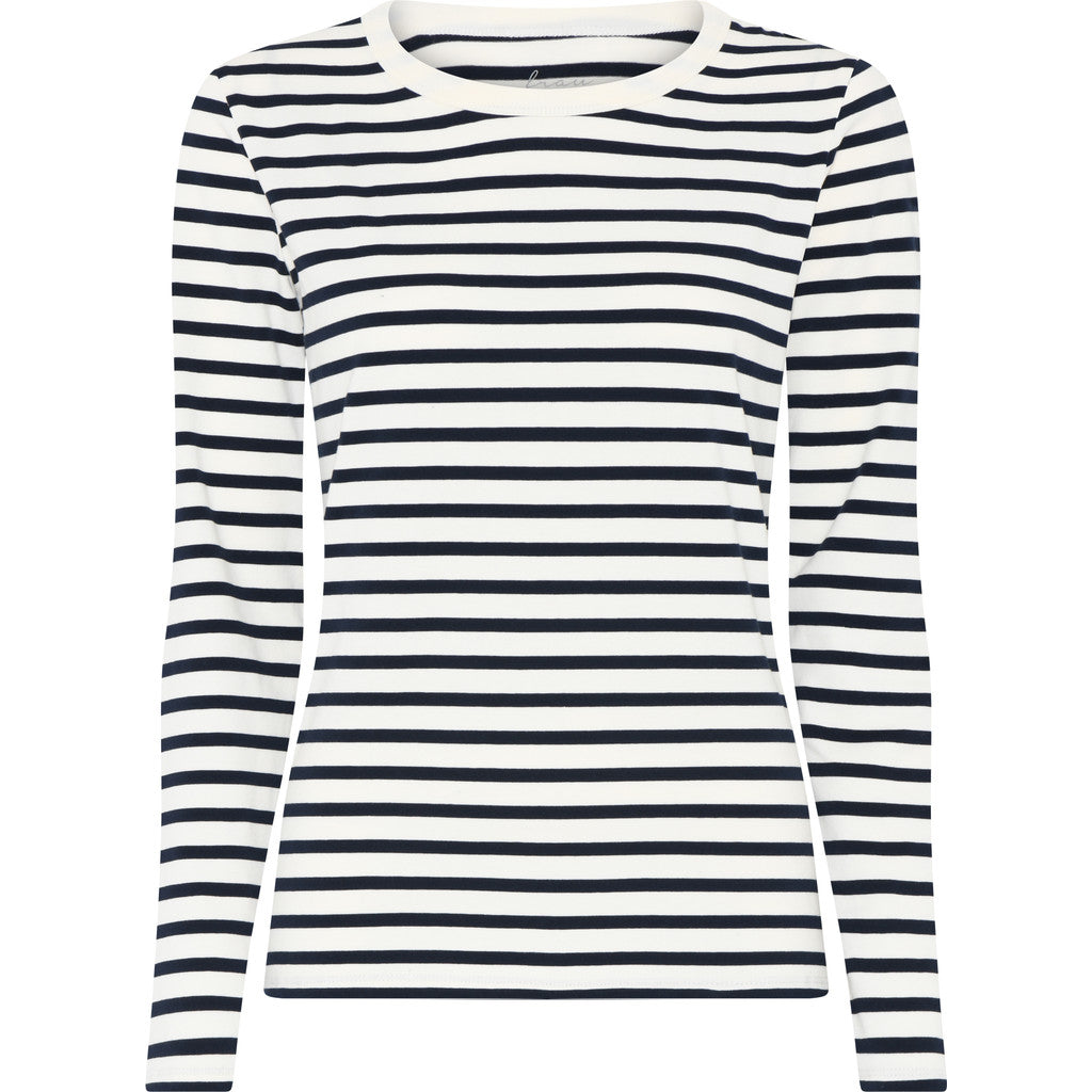 Frau Lucca cotton ls top Dark navy stripe