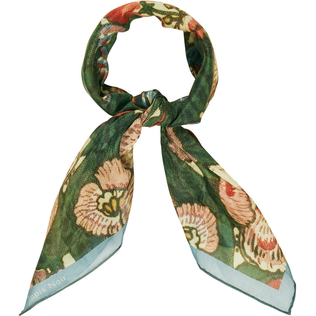 Tapis Noir light Green Bloom scarf