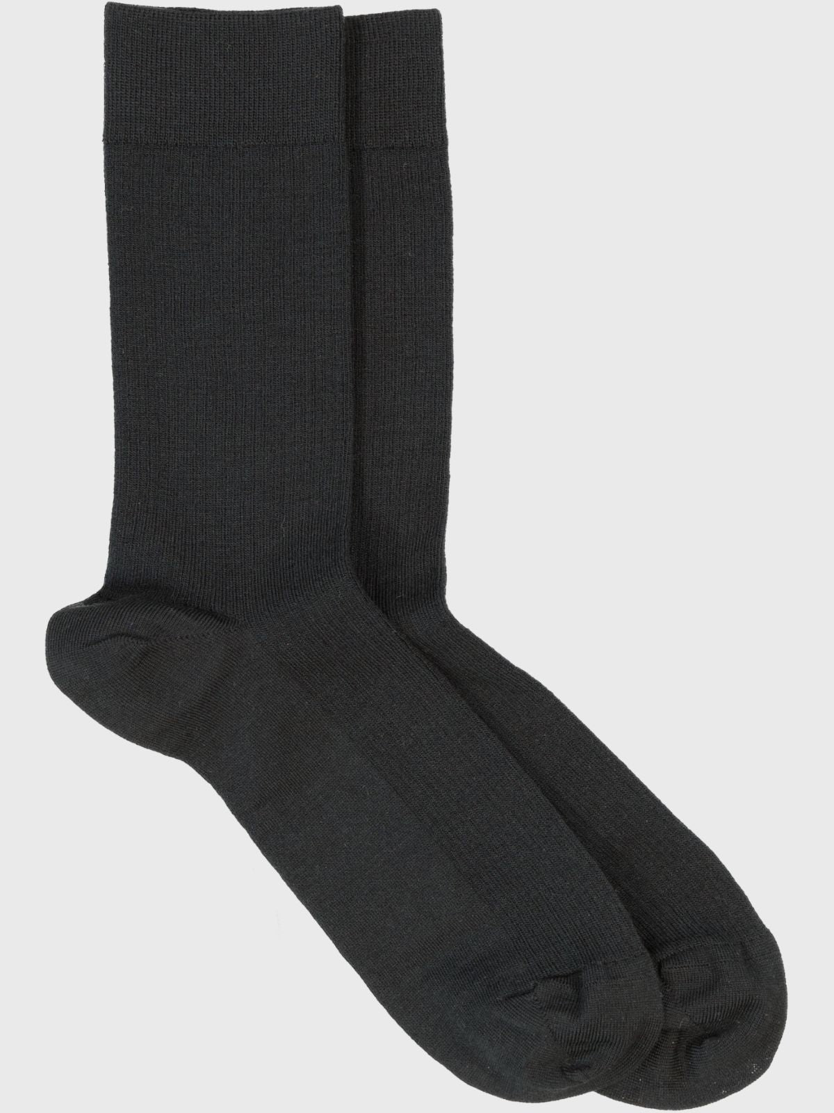 Mrs. Hosiery Silky fine rib strømper Sort