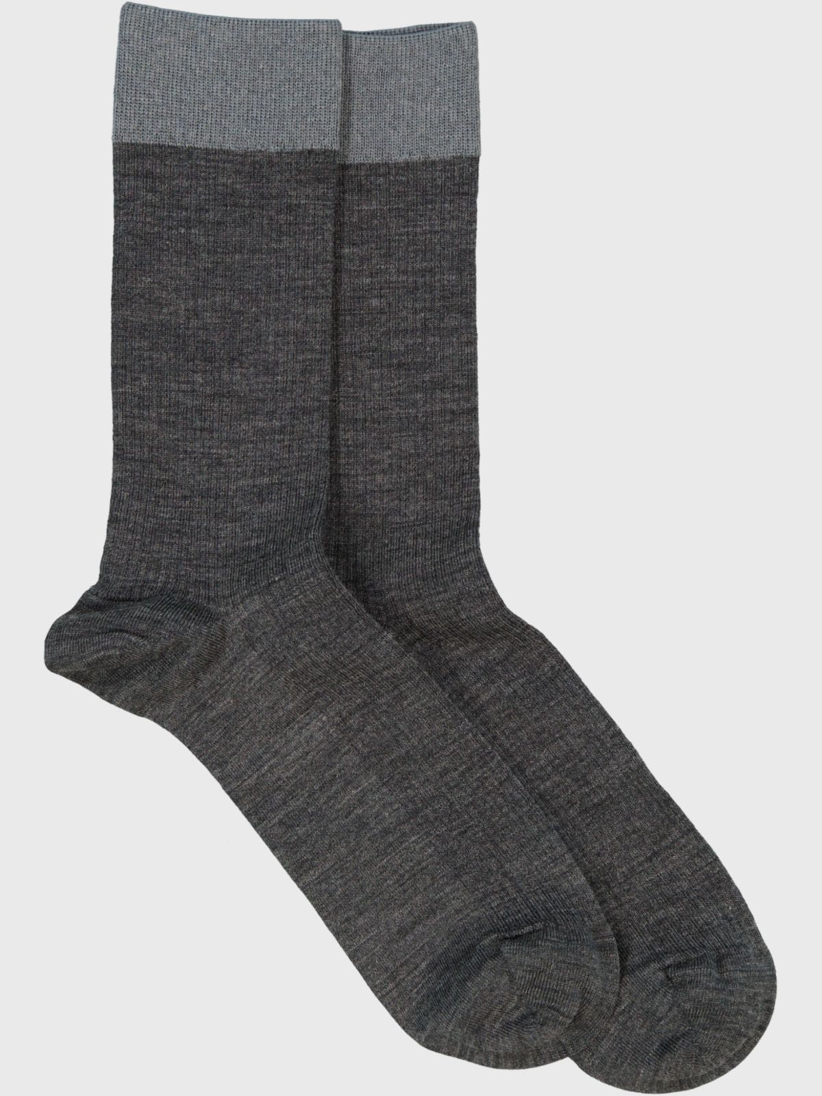 Mrs. Hosiery Merino strømper block dark grey/grey