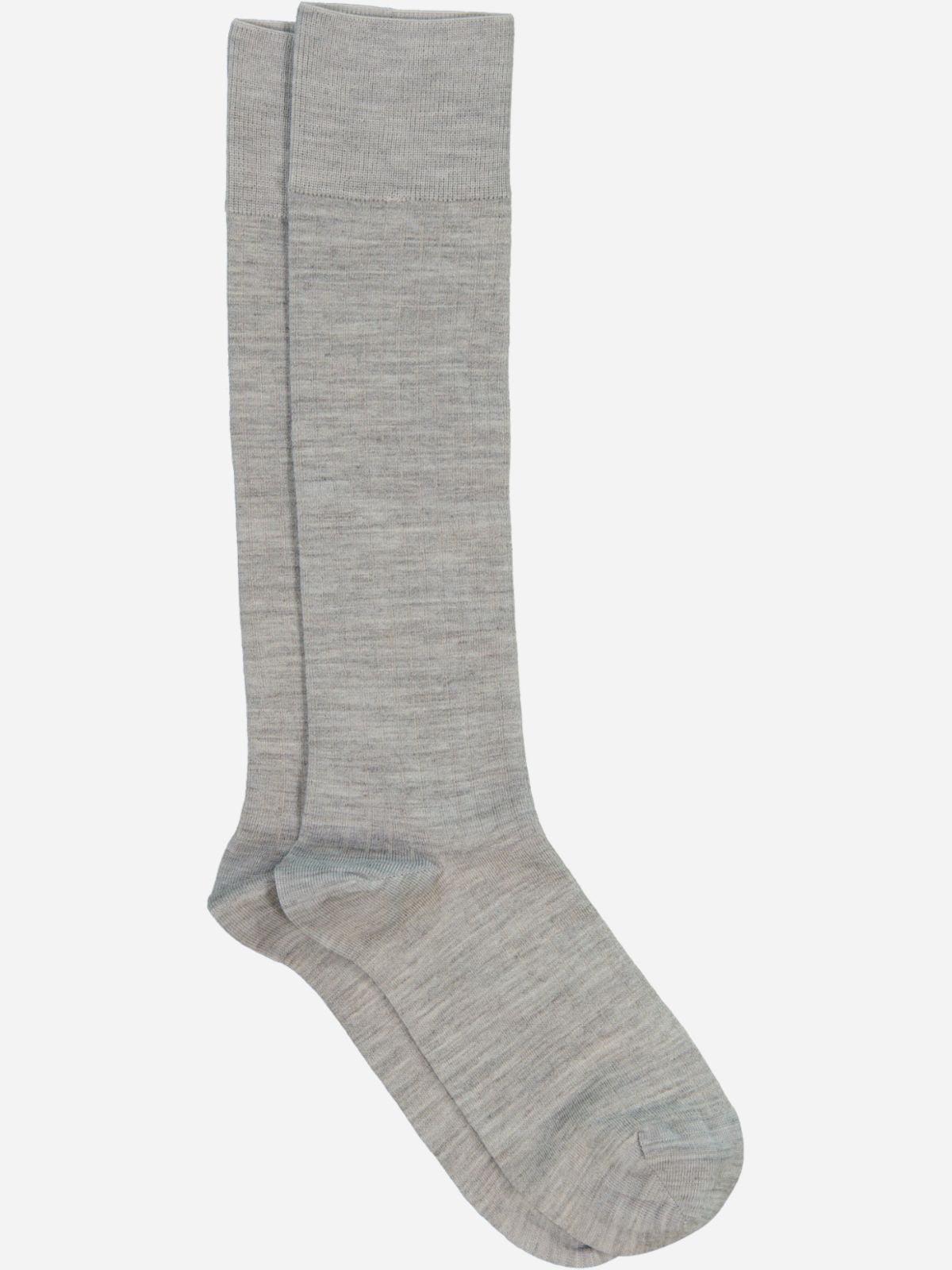 Mrs. Hosiery Merino rib knæstrømper Light grey