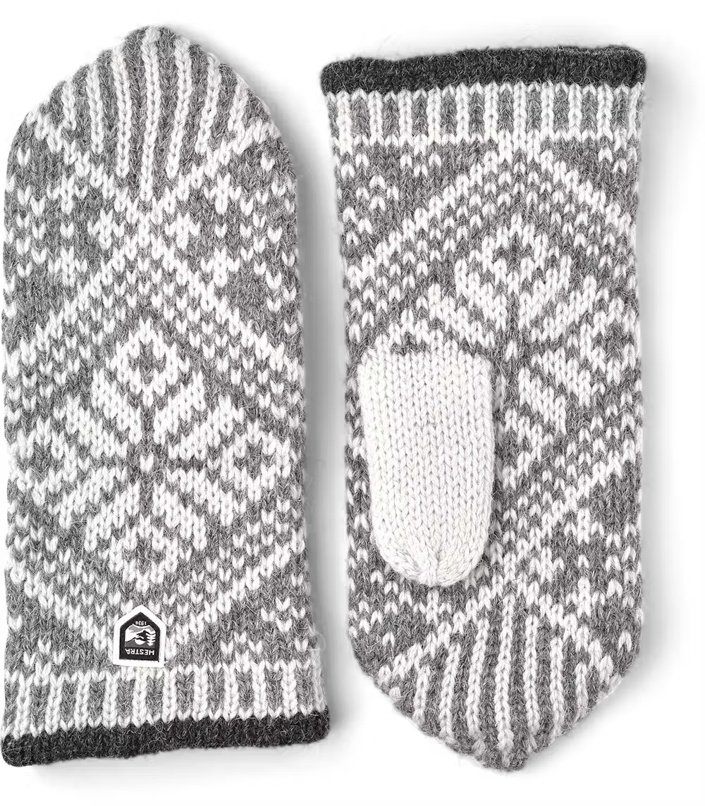 Hestra Nordic wool mitt grey/offwhite