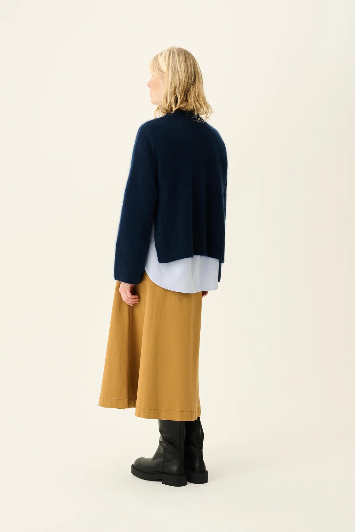 Rue de Tokyo Pen skirt organic twill Amber brown