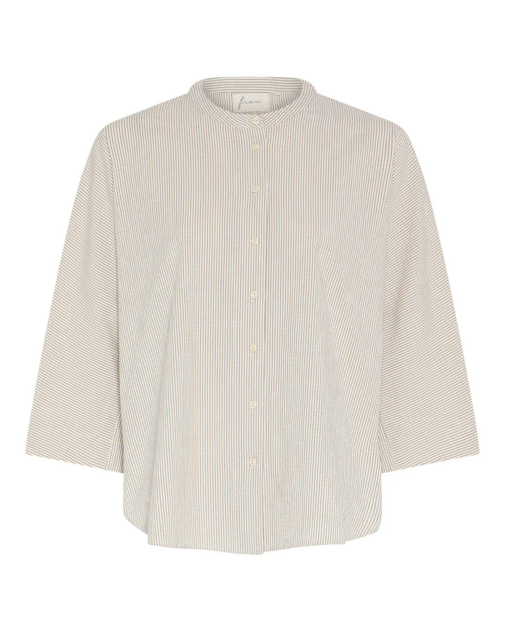 Frau Seoul short shirt Tapioca coffee stripe