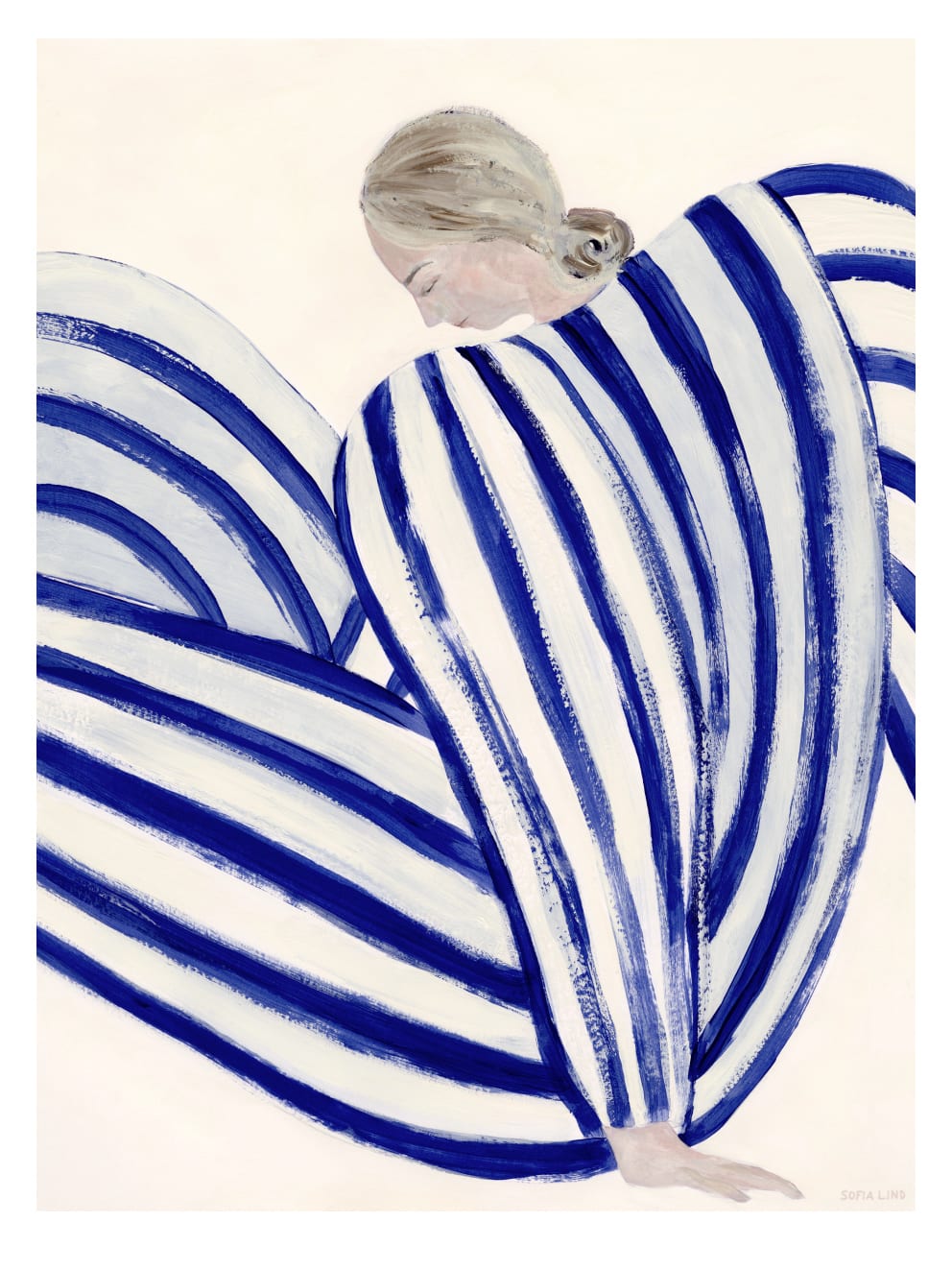 Sofia Lind Blue stripe at concorde A5 art card