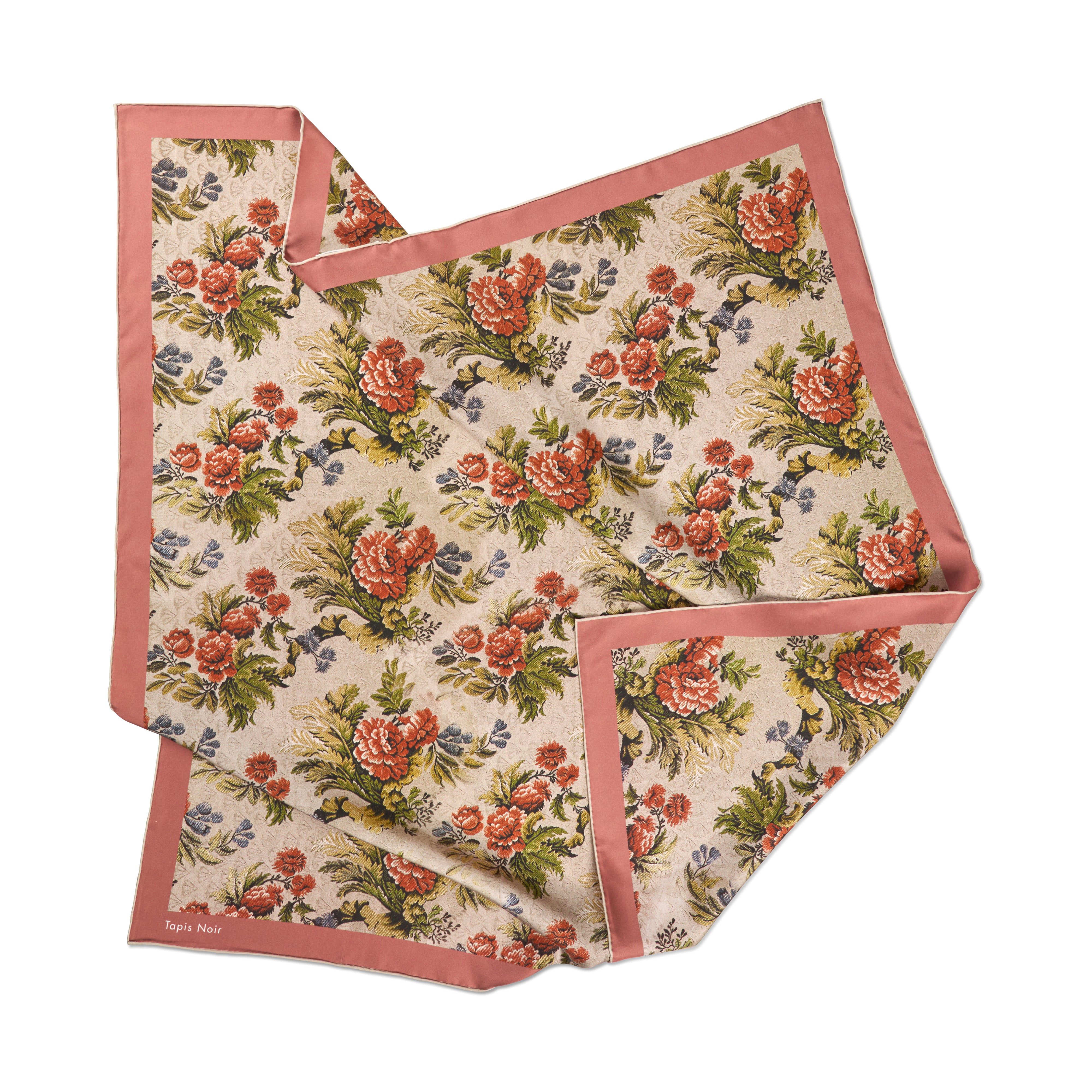 Tapis Noir classical Peach flower scarf