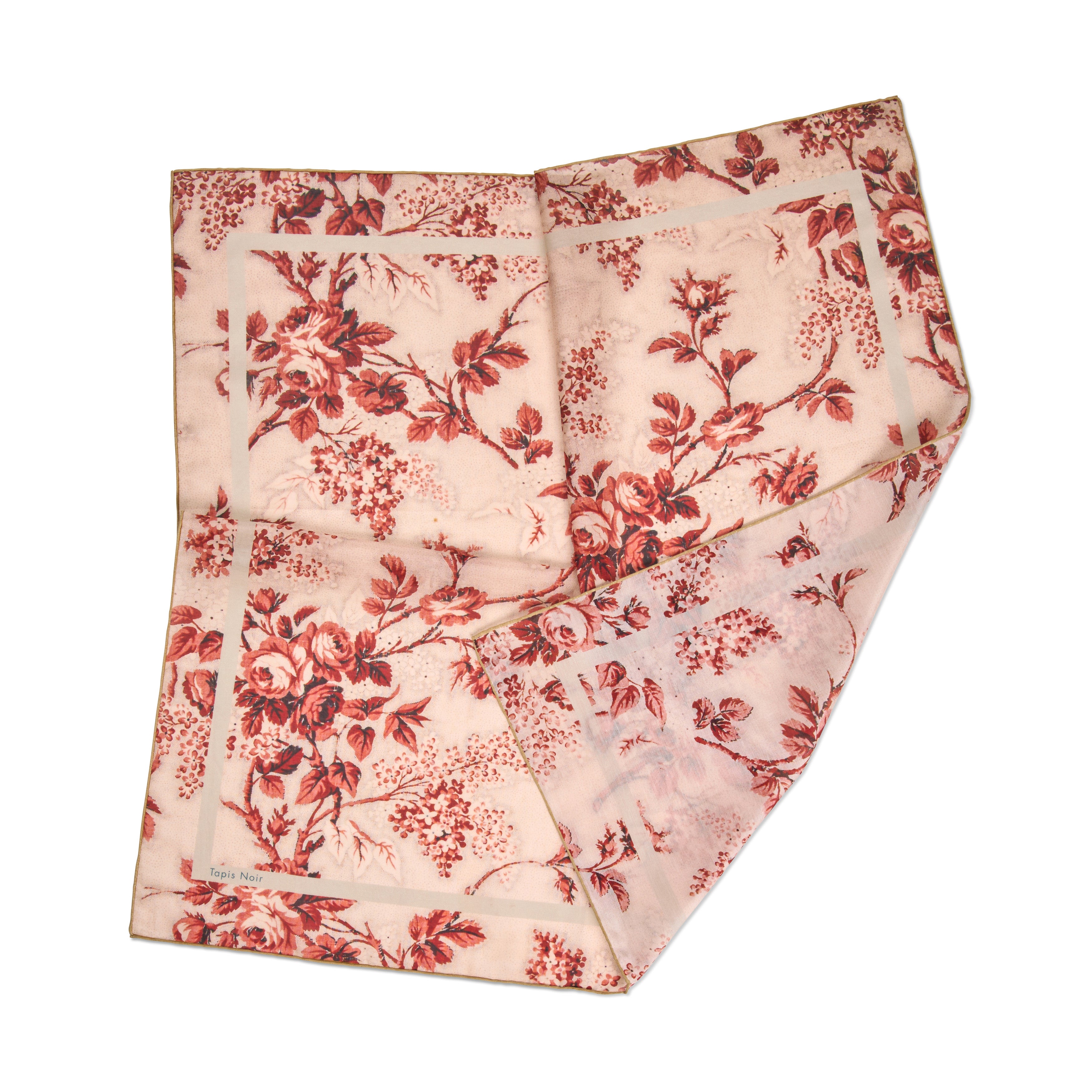 Tapis Noir light Red flower toile scarf