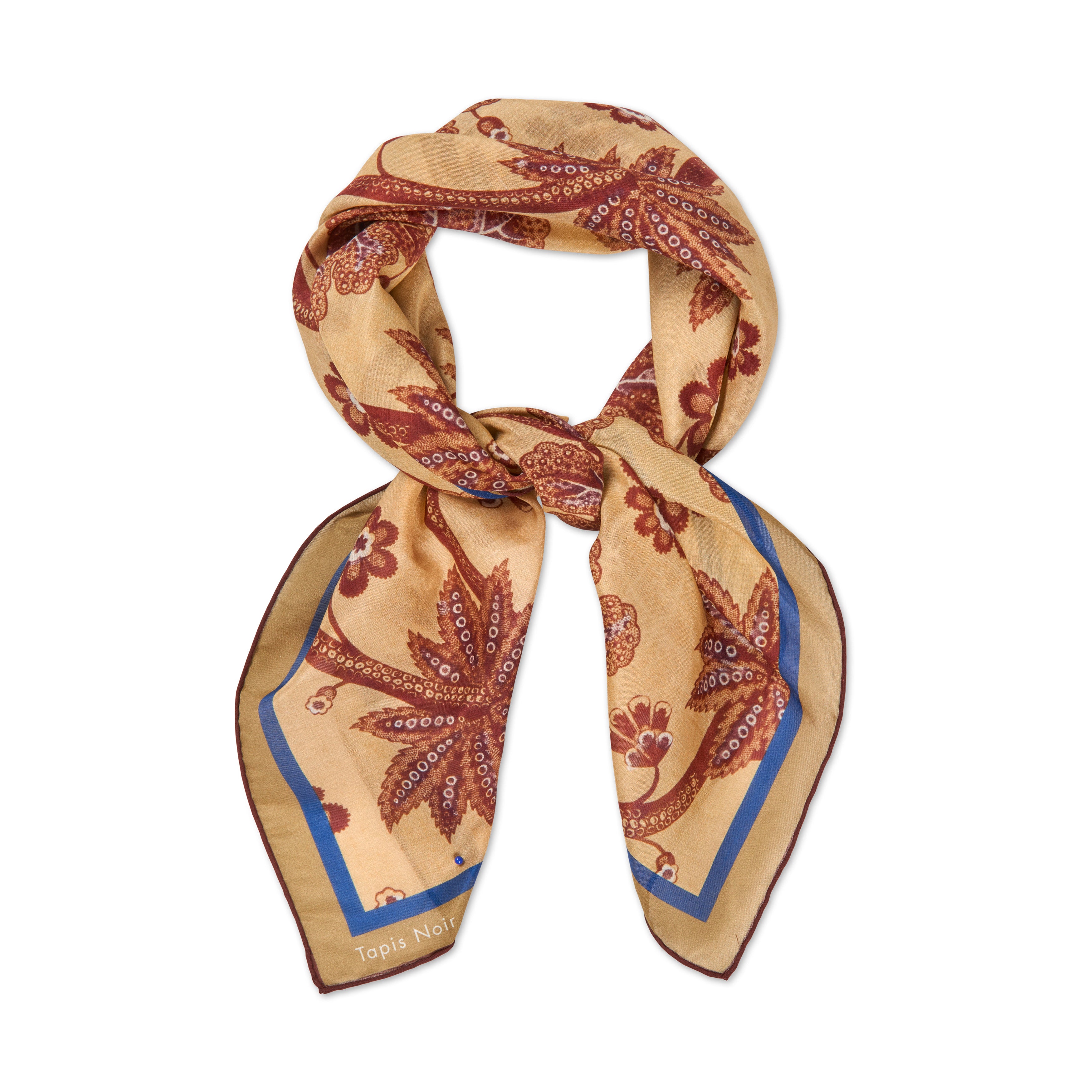 Tapis Noir light Brown flower scarf