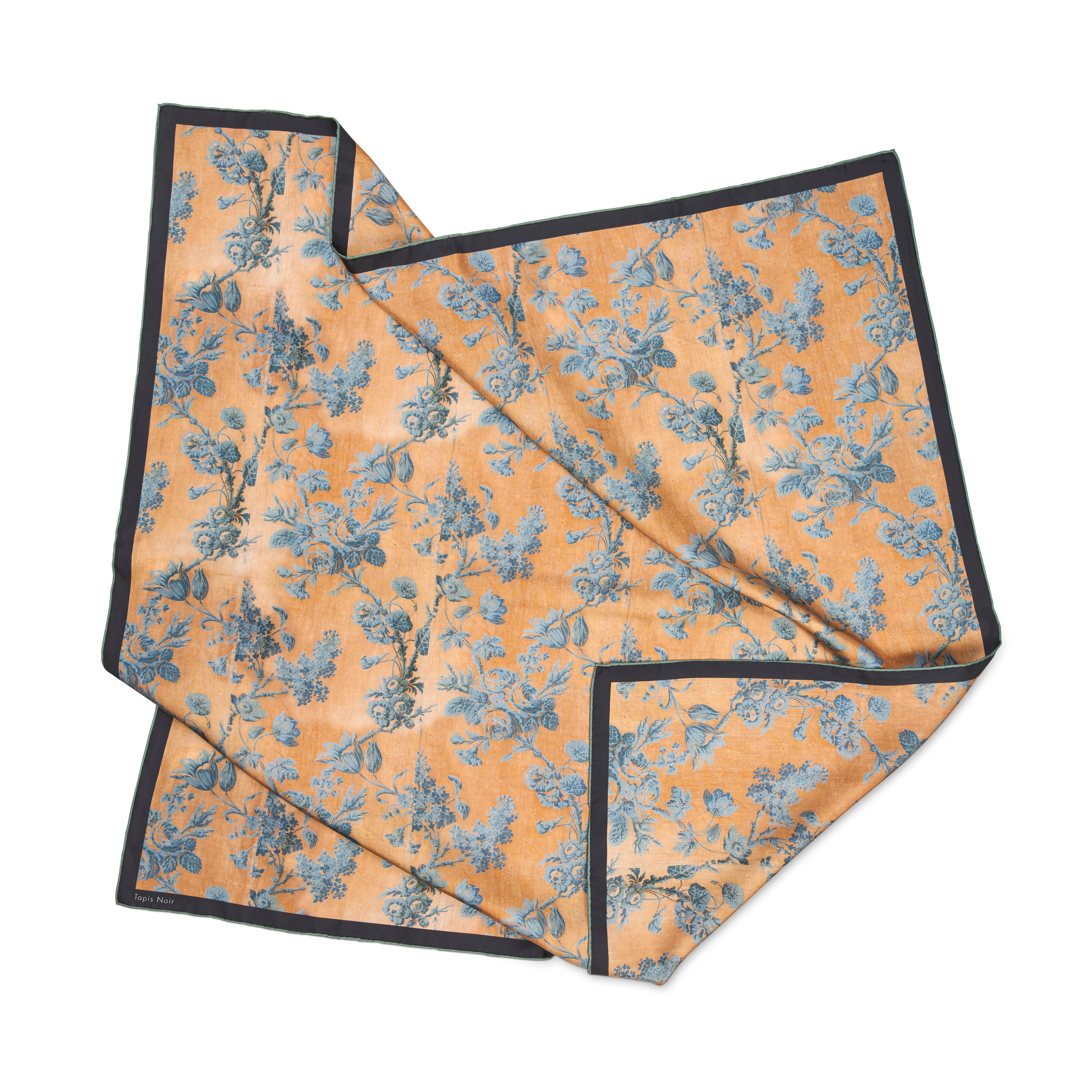 Tapis Noir classical Dahlia scarf Blue