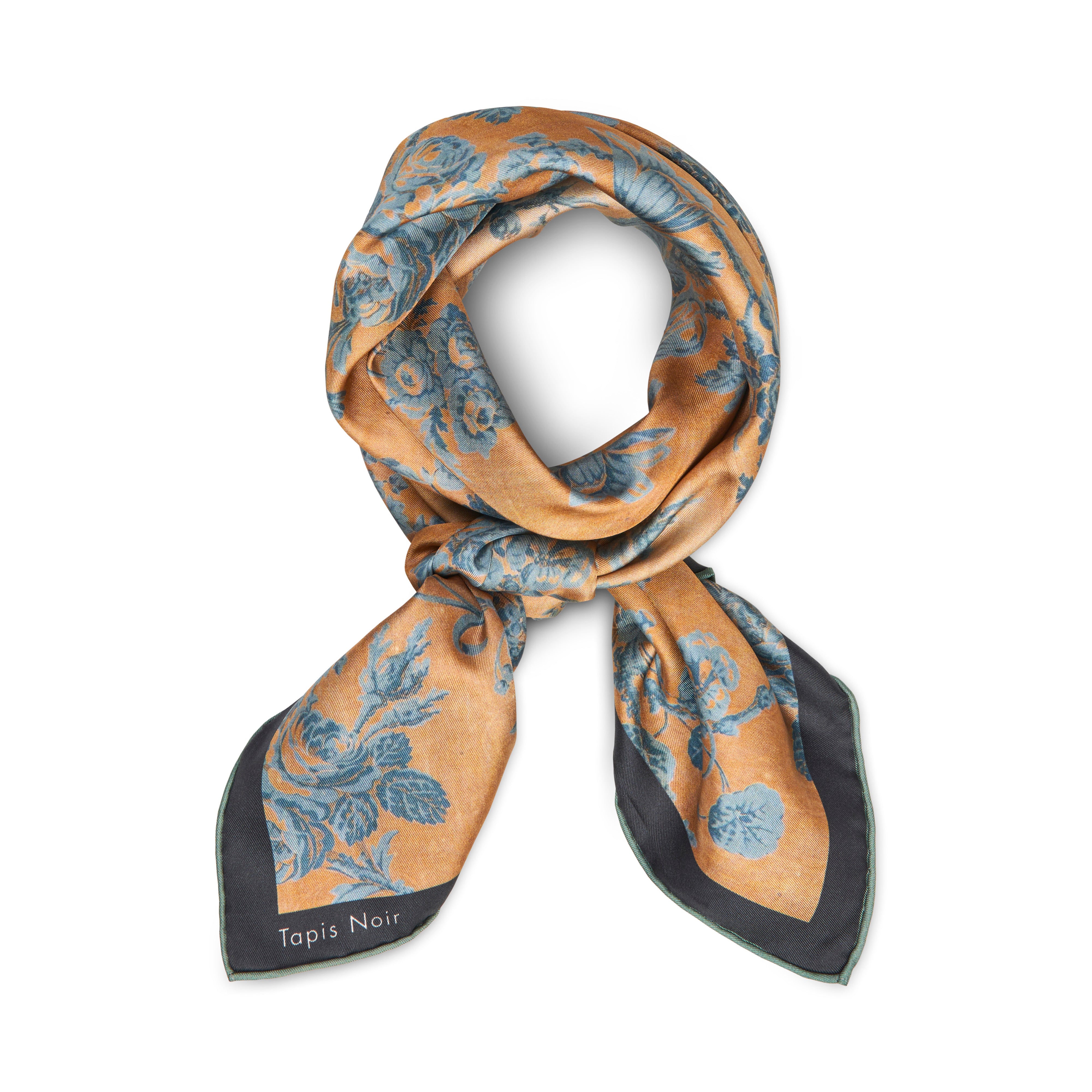 Tapis Noir classical Dahlia scarf Blue