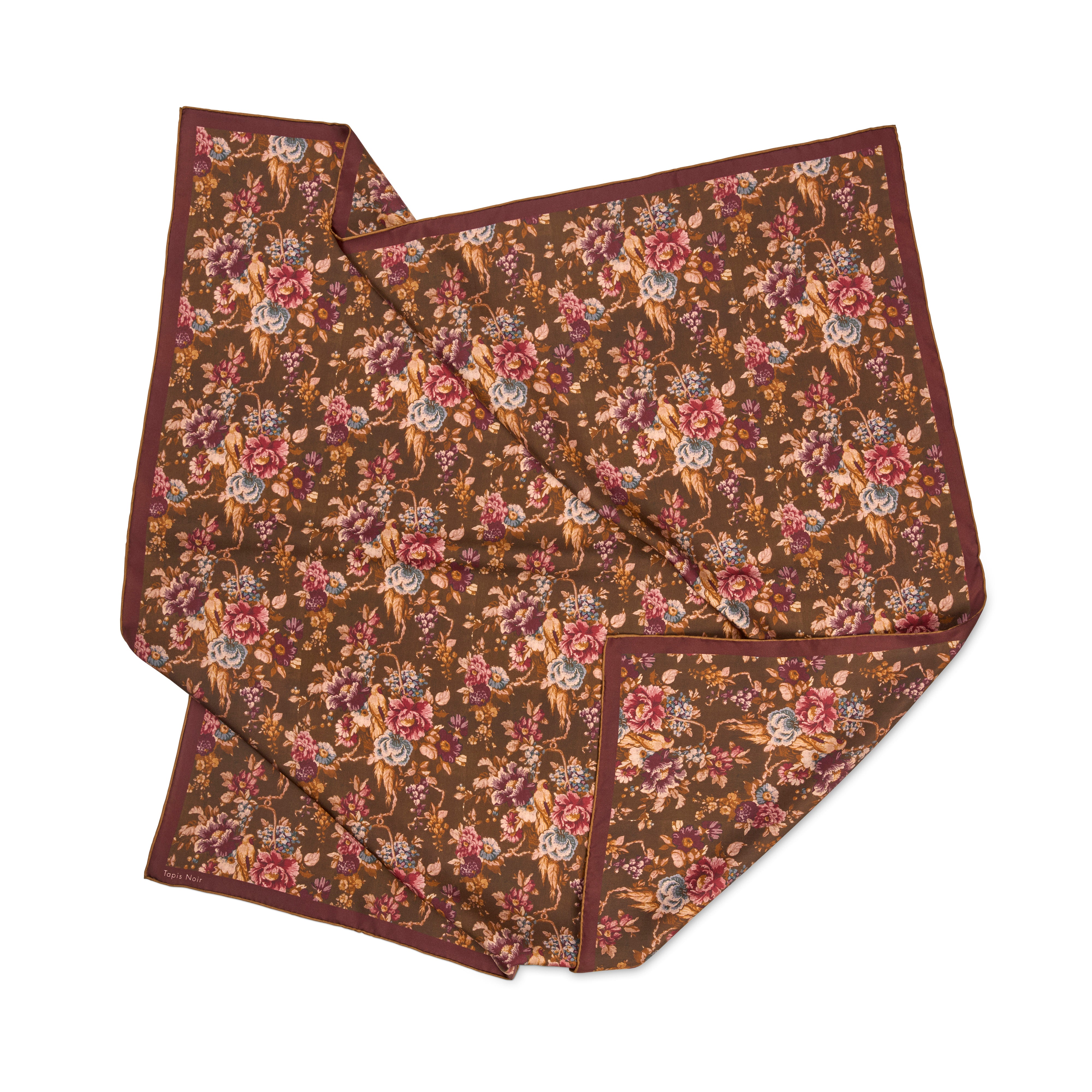 Tapis Noir classical Daisy scarf Brown