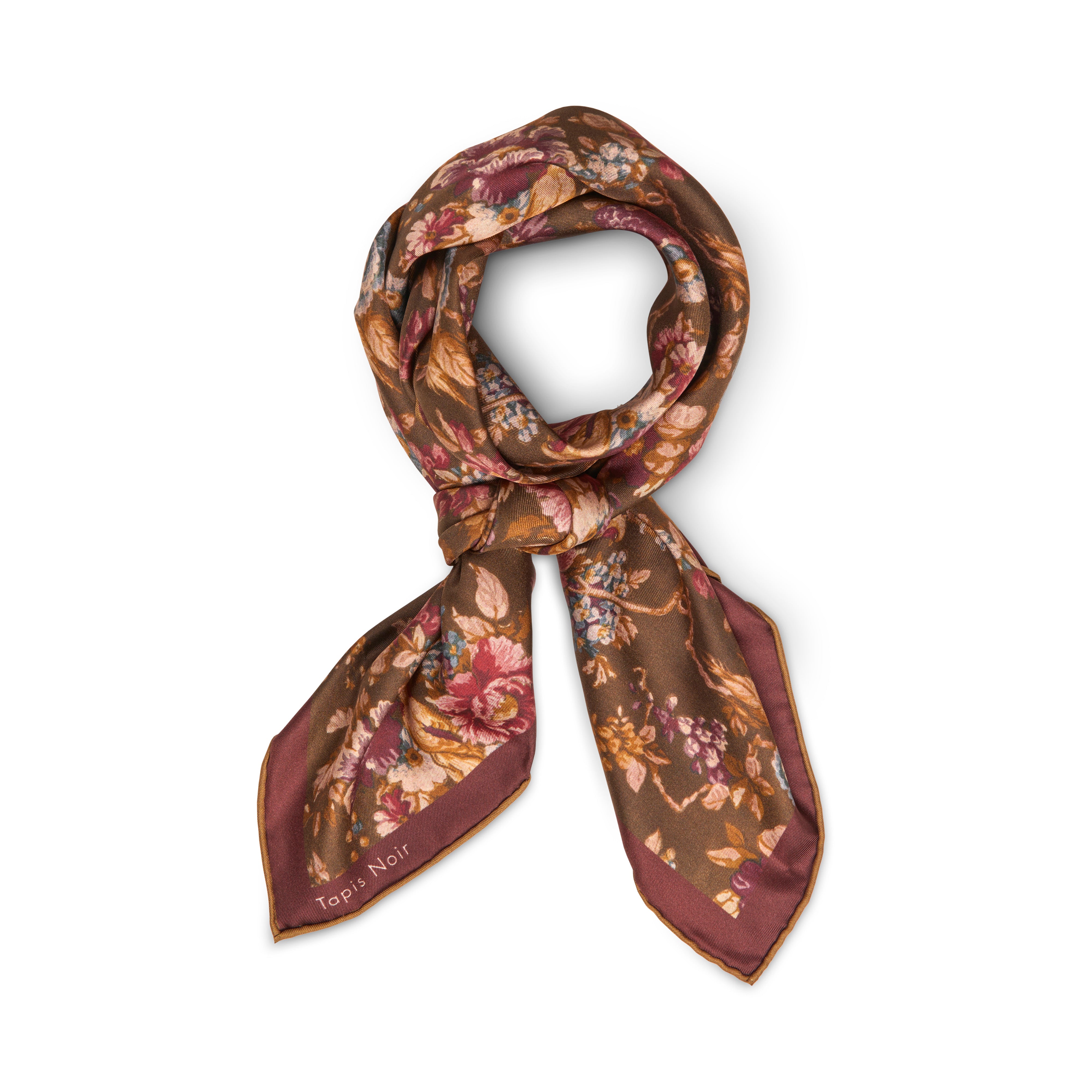 Tapis Noir classical Daisy scarf Brown