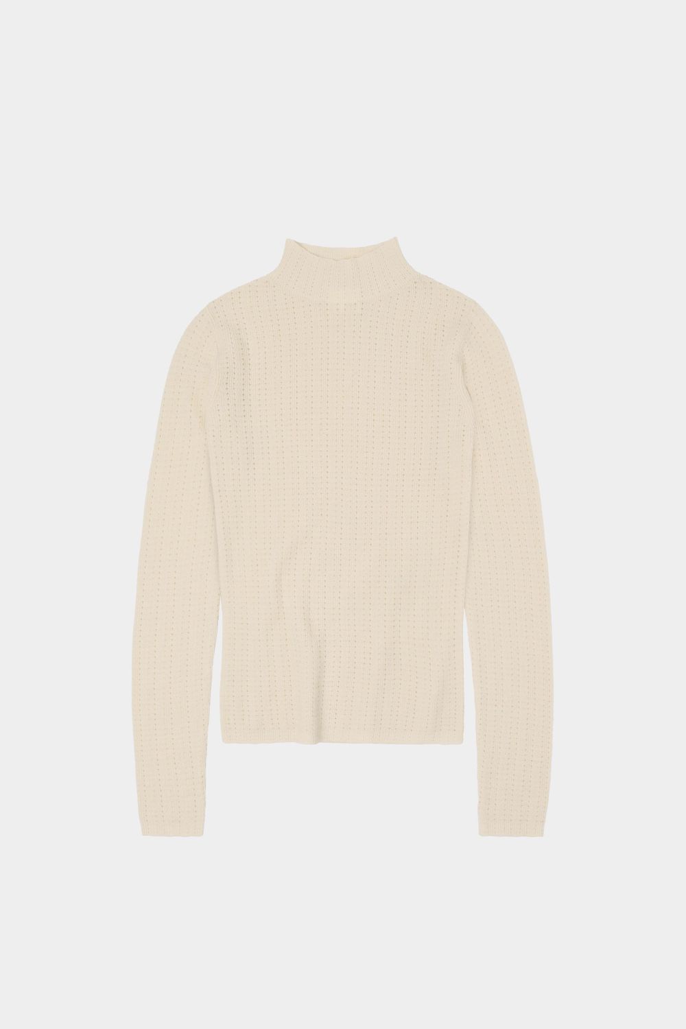 Fub High neck Pointelle top Oat melange