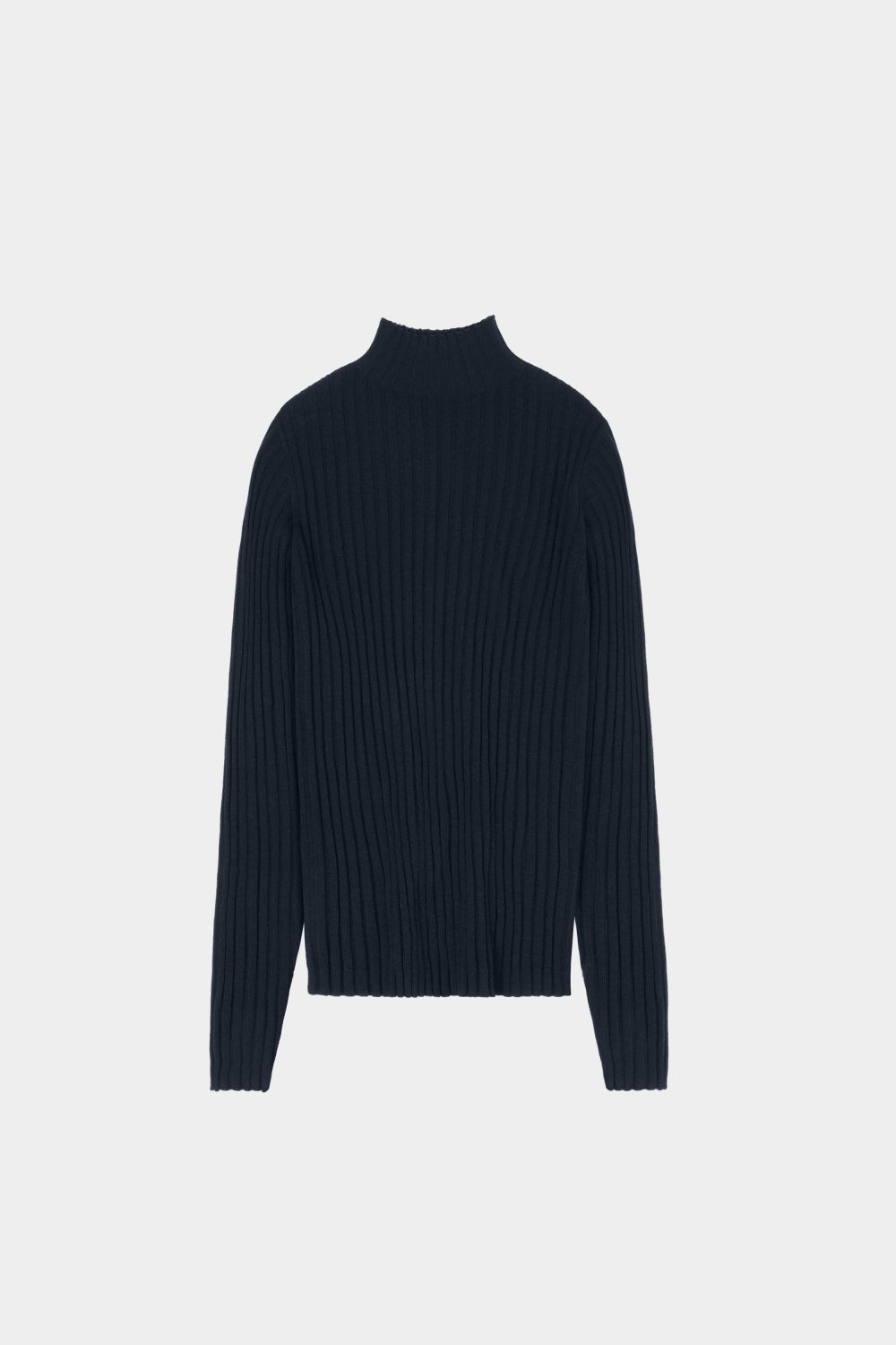 Fub High neck rib blouse Dark navy