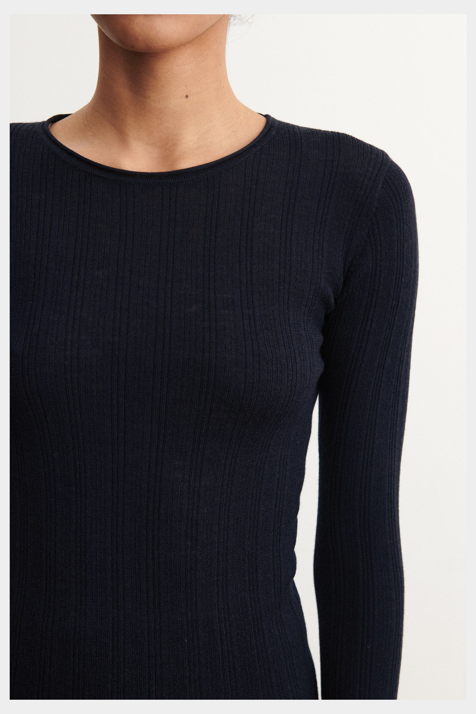 Fub Rib blouse dark navy