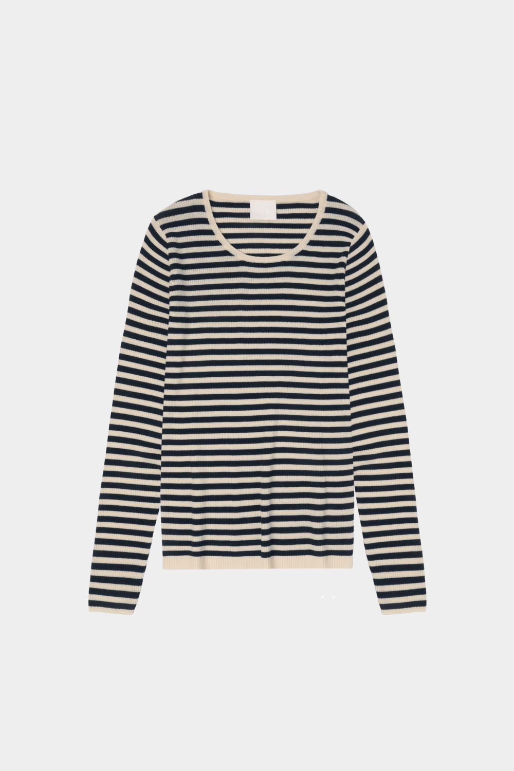 Fub thin Rib blouse ecru/dark navy