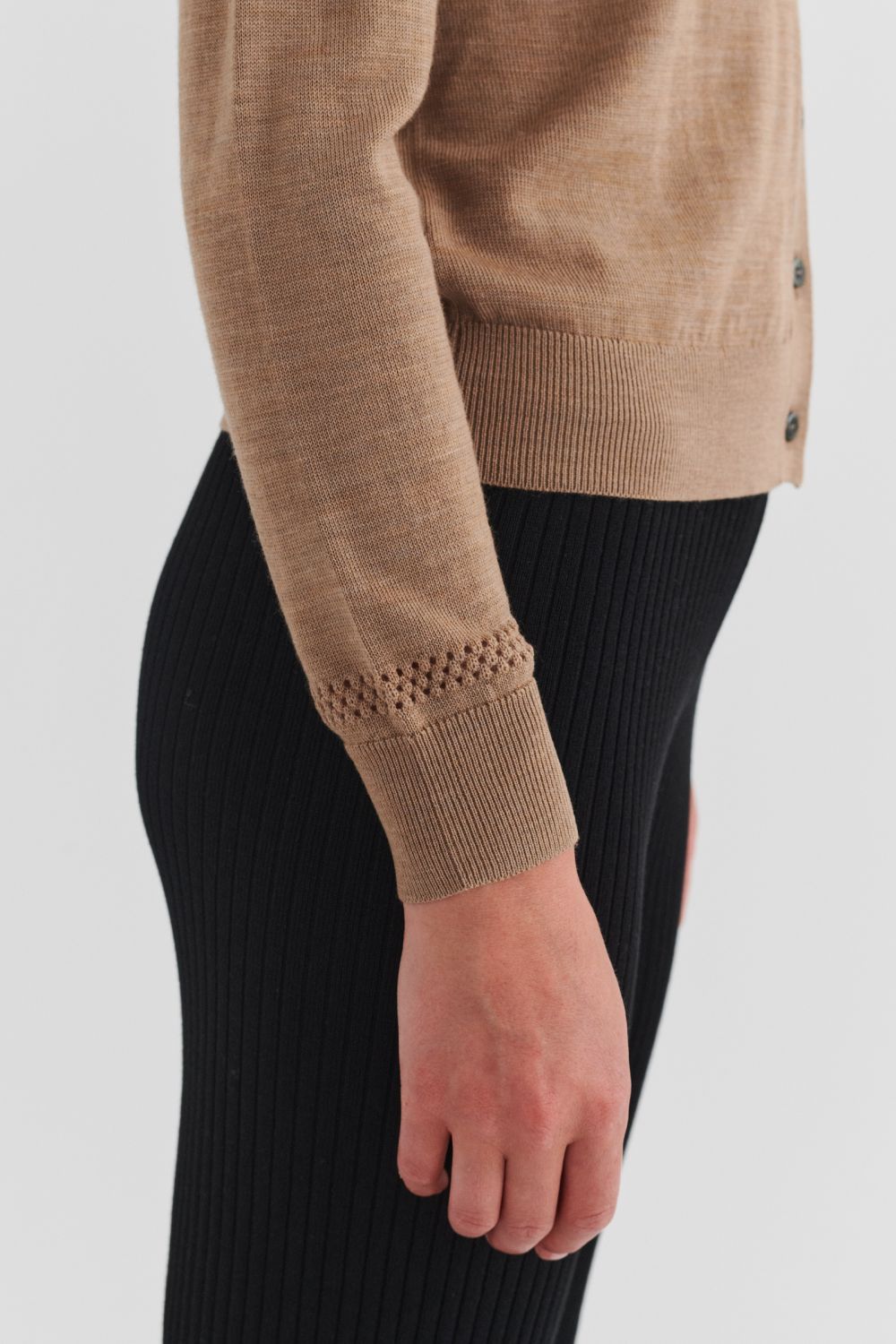 Fub Wool cardigan camel melange