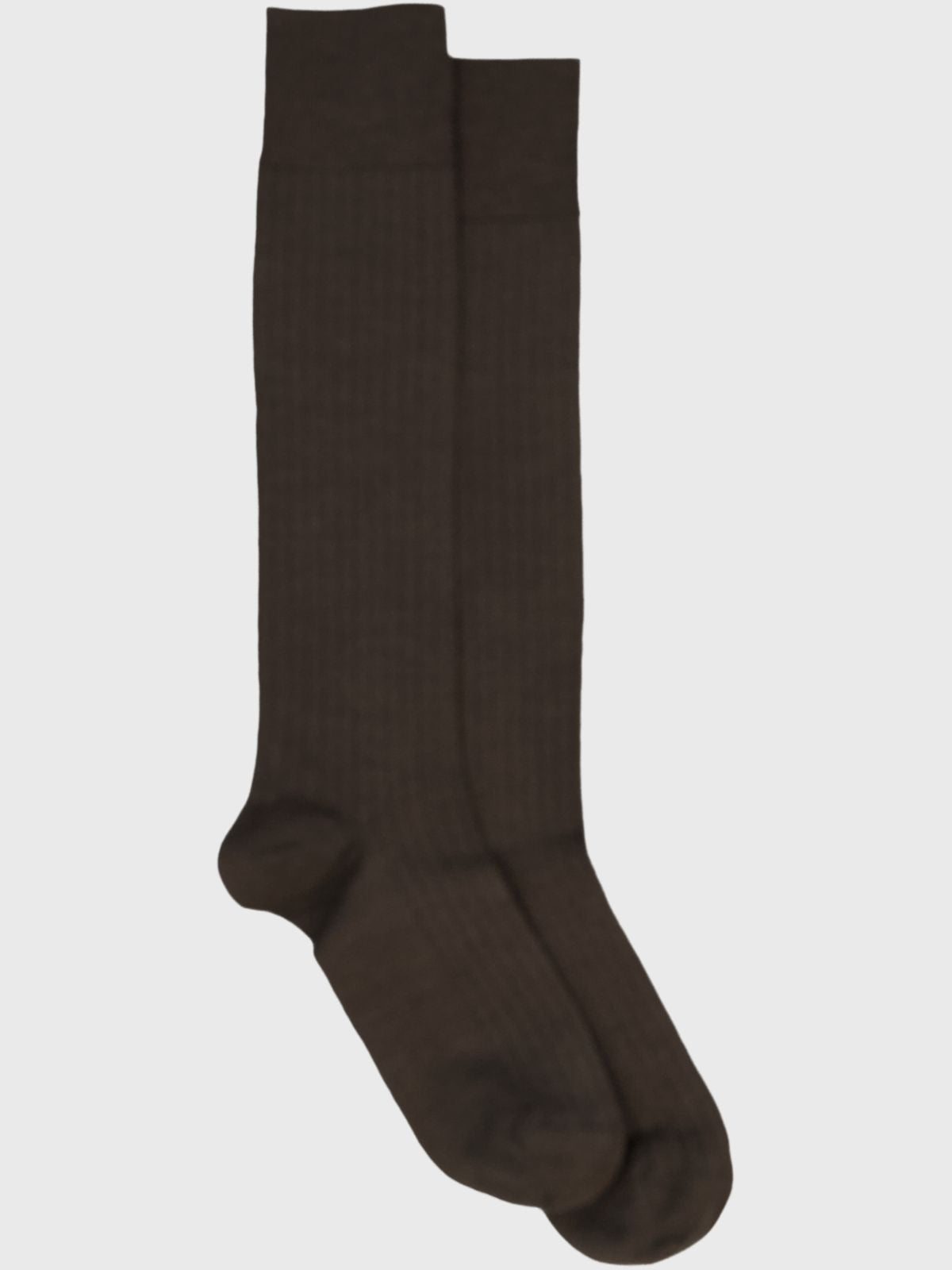 Mrs. Hosiery Merino rib knæstrømper Dark brown